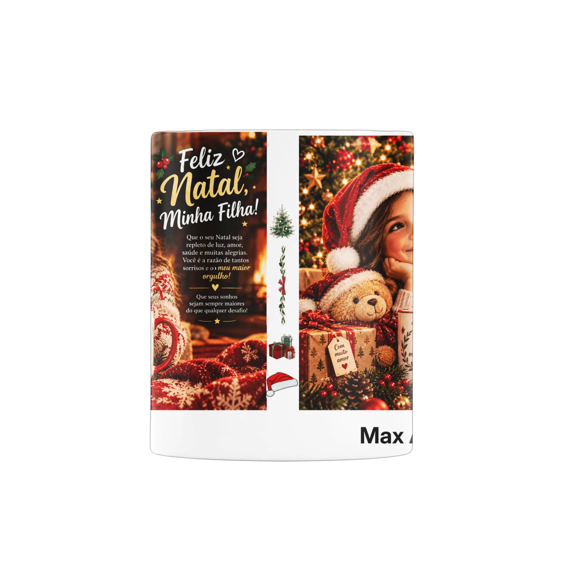 Caneca Personalizada Natal Minha Filha Foto 325ml - Imagem 2