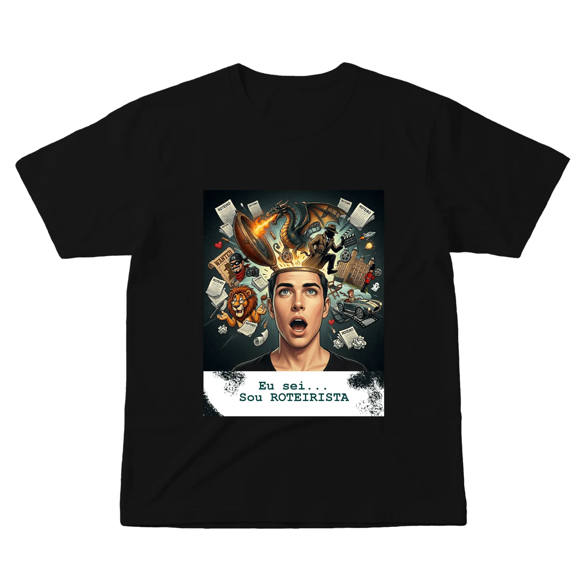 Camiseta Roteirista Estampa Criativa 100% Algodão - Imagem 1