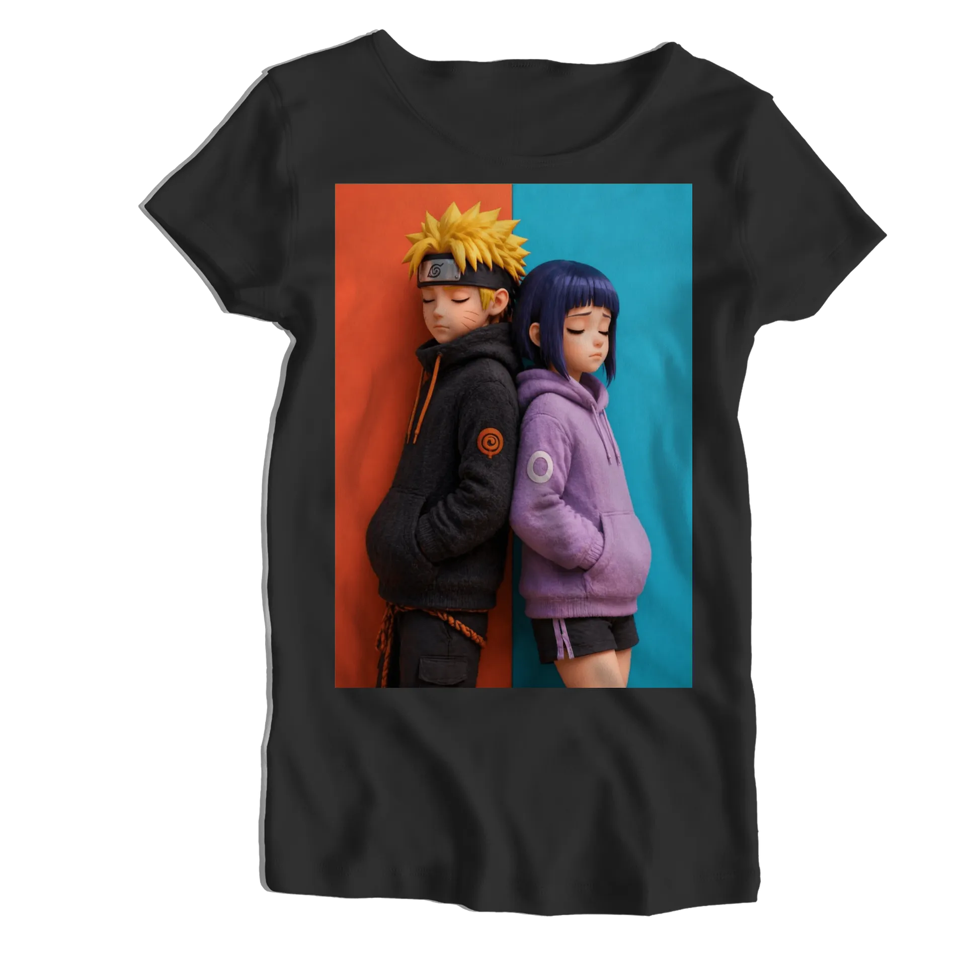 Camiseta Babylook Naruto e Hinata Anime 100% Algodão - Imagem 1