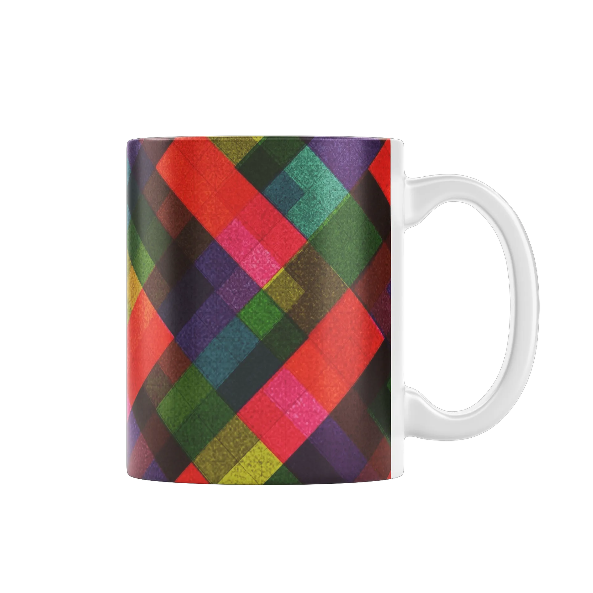 Caneca Porcelana Estampa Colorida Geométrica 325ml - Imagem 1