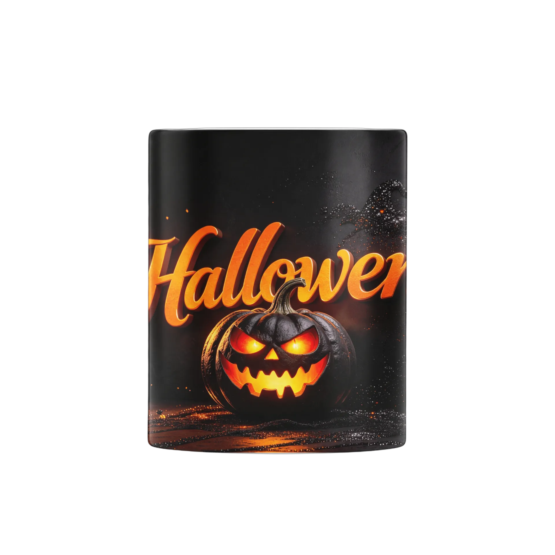 Caneca Abóbora de Halloween Tipografia Laranja 325ml - Imagem 2