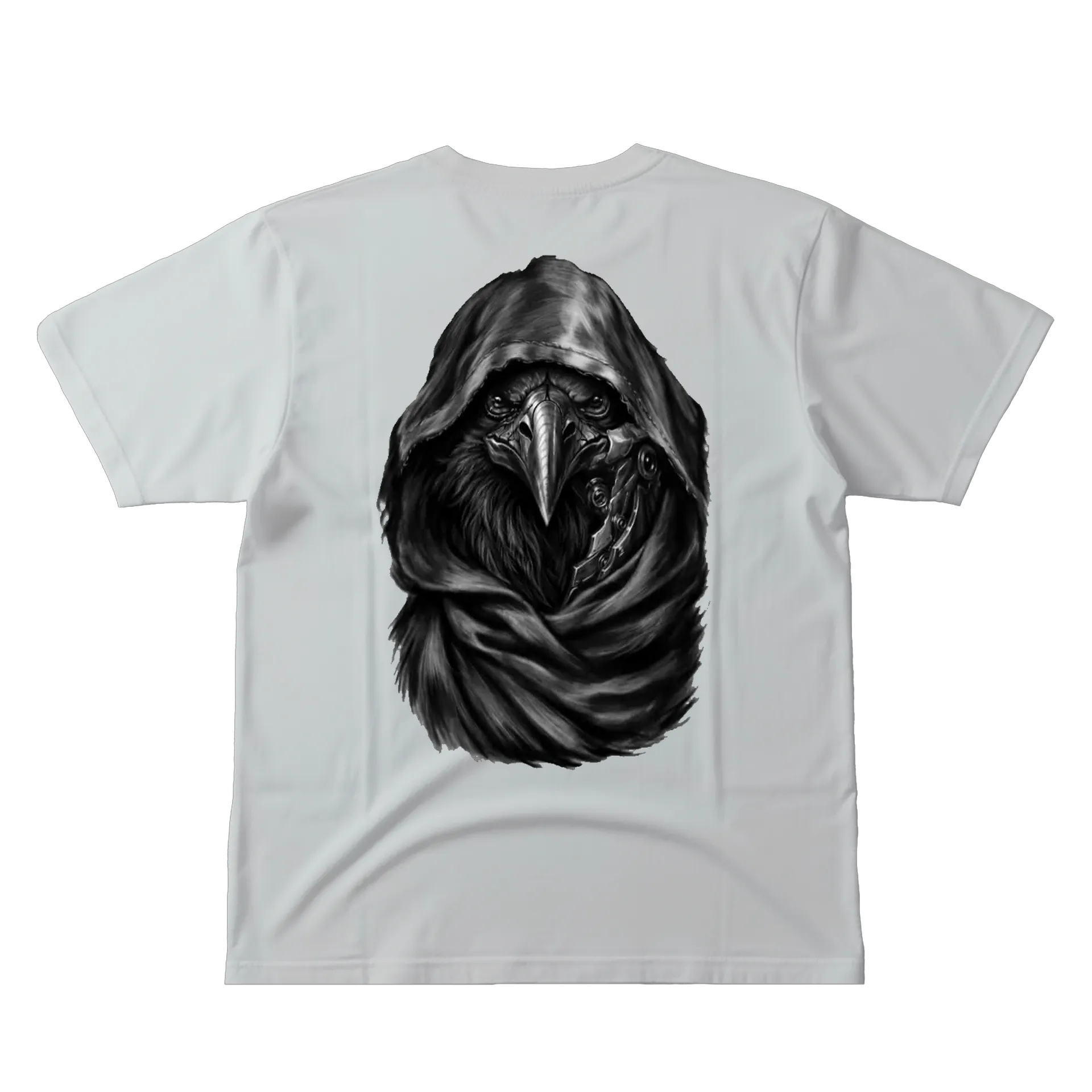 Camiseta Corvo com Capuz Ilustração Monocromática 100% - Imagem 2