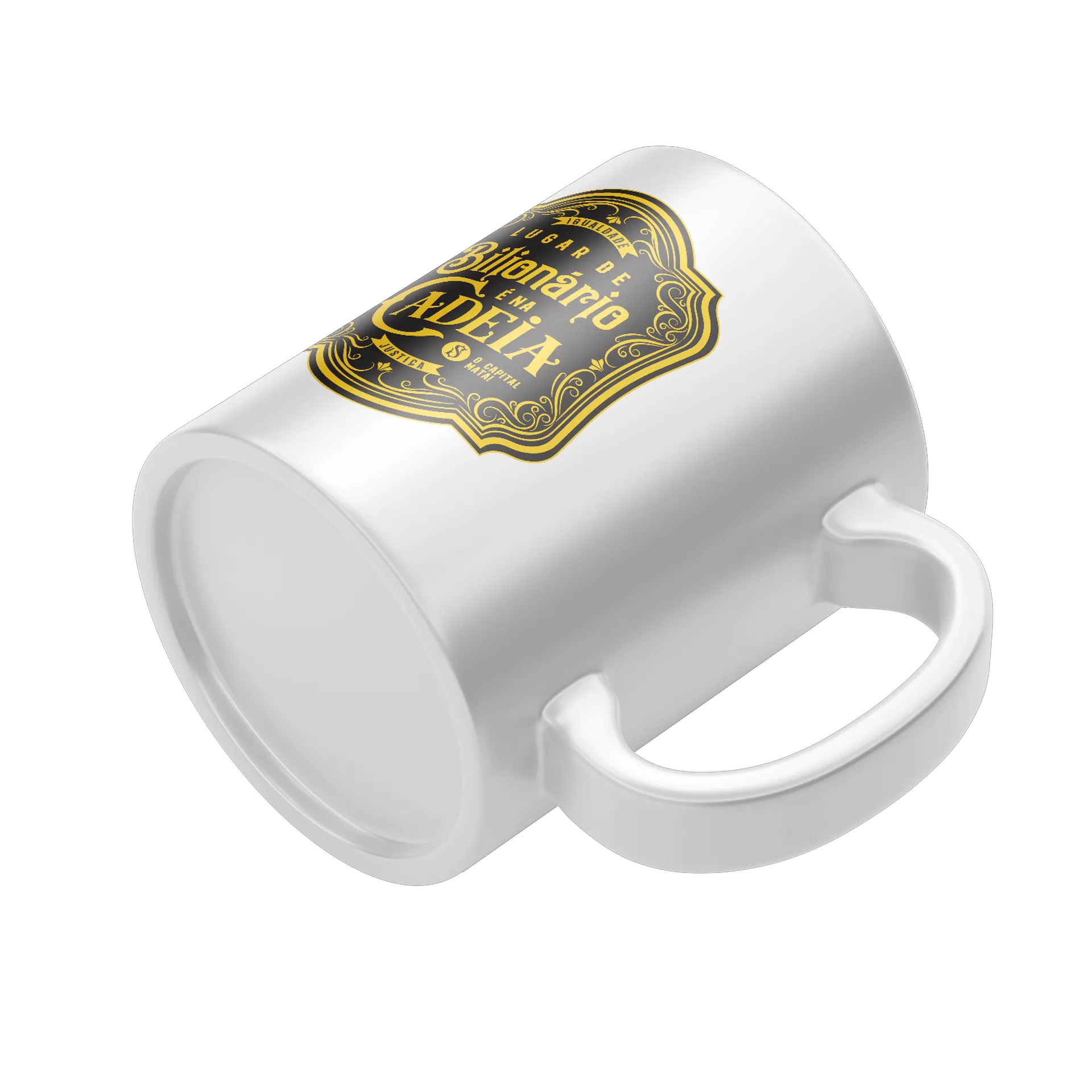 Caneca Porcelana Bilionário na Cadeia 325ml - Imagem 4