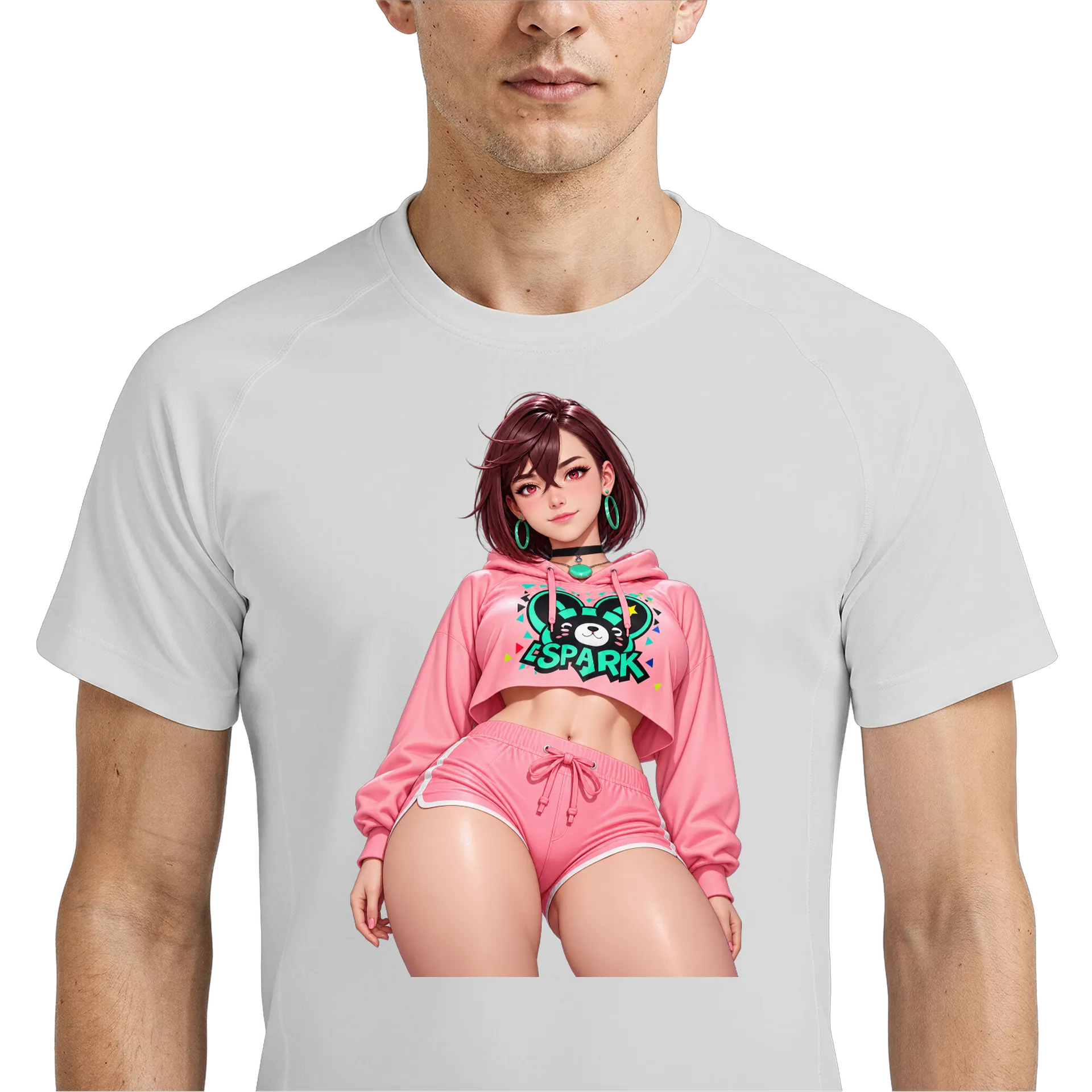 Camiseta Dry Fit Urso e Logotipo ESPARK Anime 100% Poliéster - Imagem 4