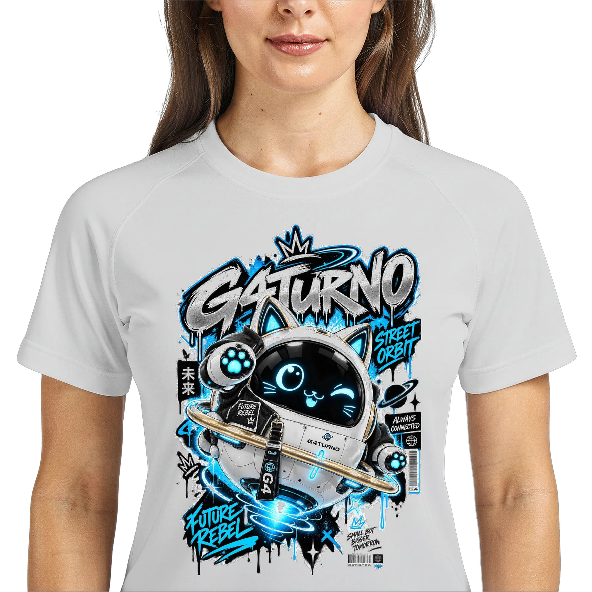 Camiseta Dry Fit Arte Streamer Neon Minimalista 100% - Imagem 3
