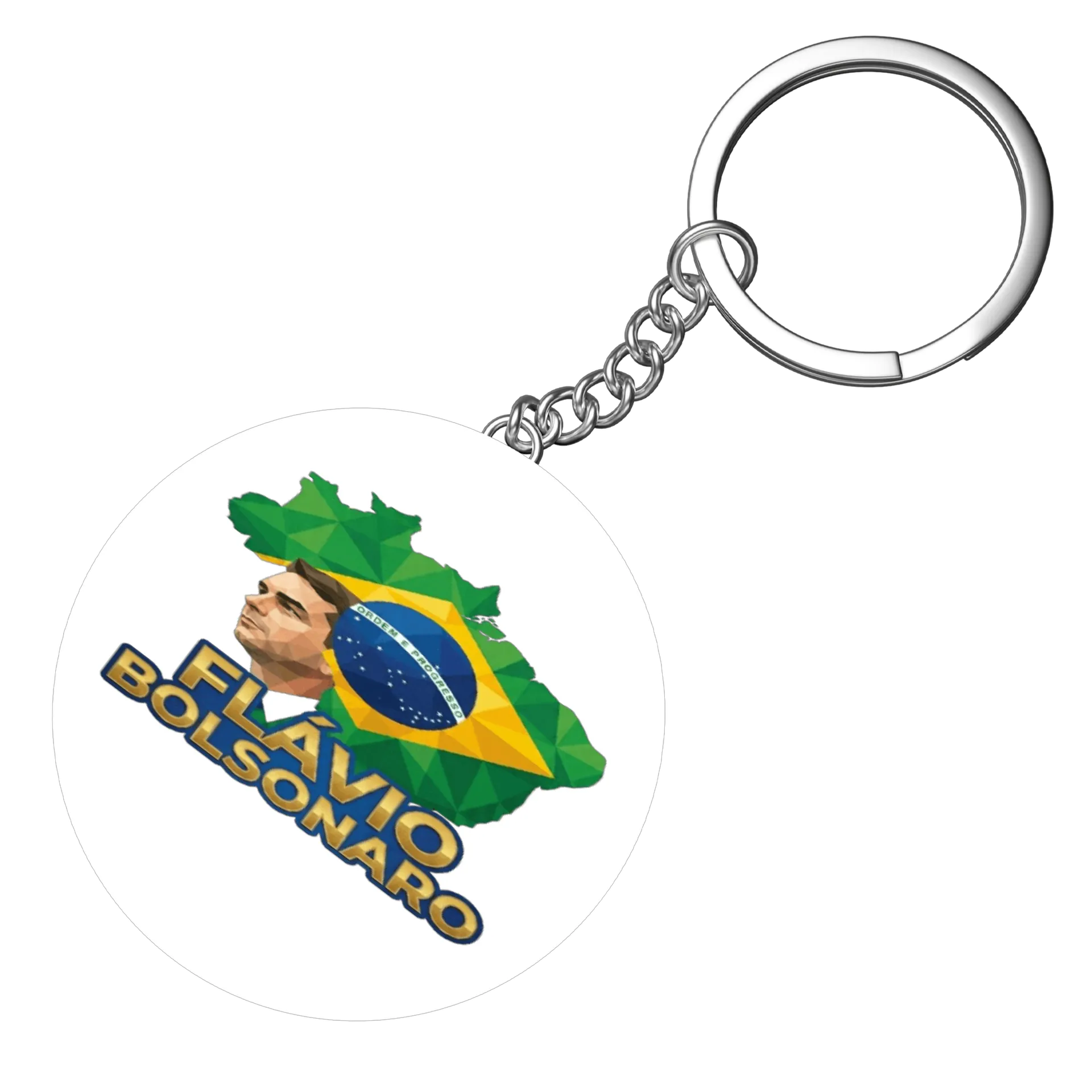 Chaveiro MDF Flávio Bolsonaro Brasil 5x5cm - Imagem 4