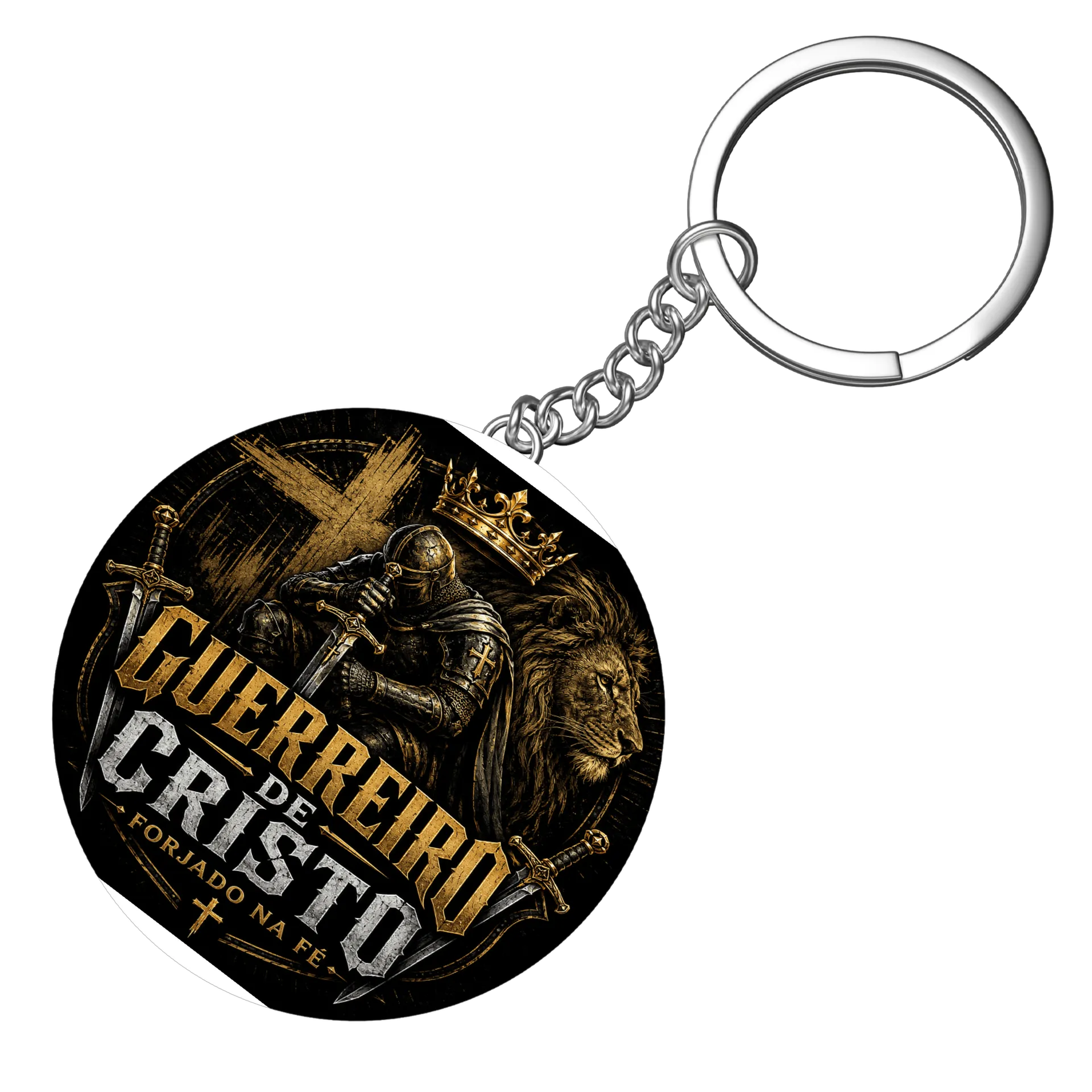 Chaveiro MDF Guerreiro de Cristo Forjado na Fé - Imagem 4