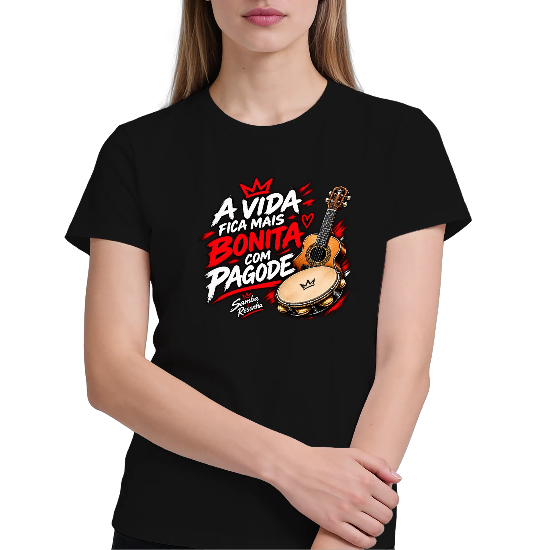 Camiseta Frase A Vida Fica Mais Bonita com Pagode 100% de MARCUSVINICIUSVARGAS — imagem 3 de 6
