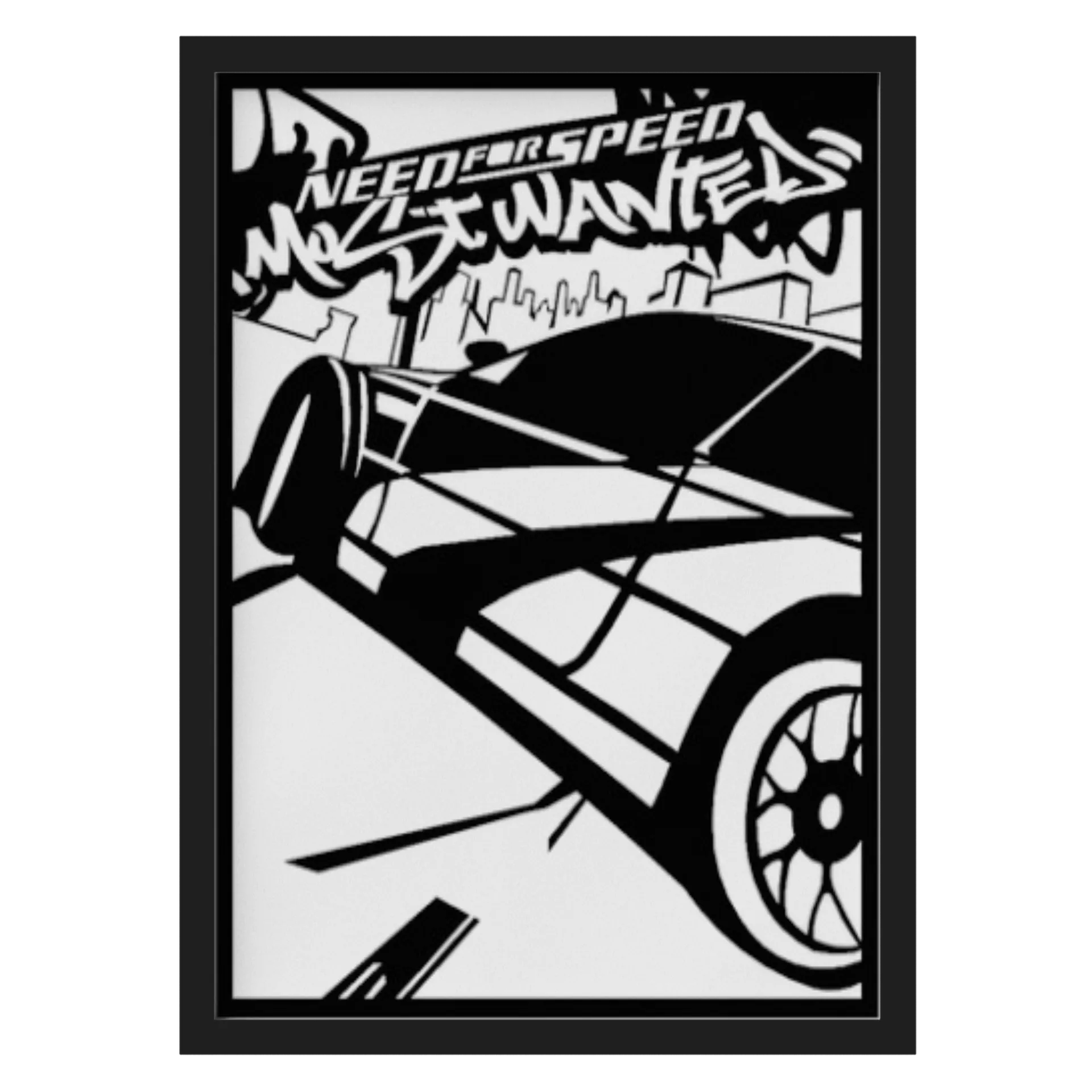 Quadro Need for Speed Carro A3 MDF e Vidro - Imagem 1