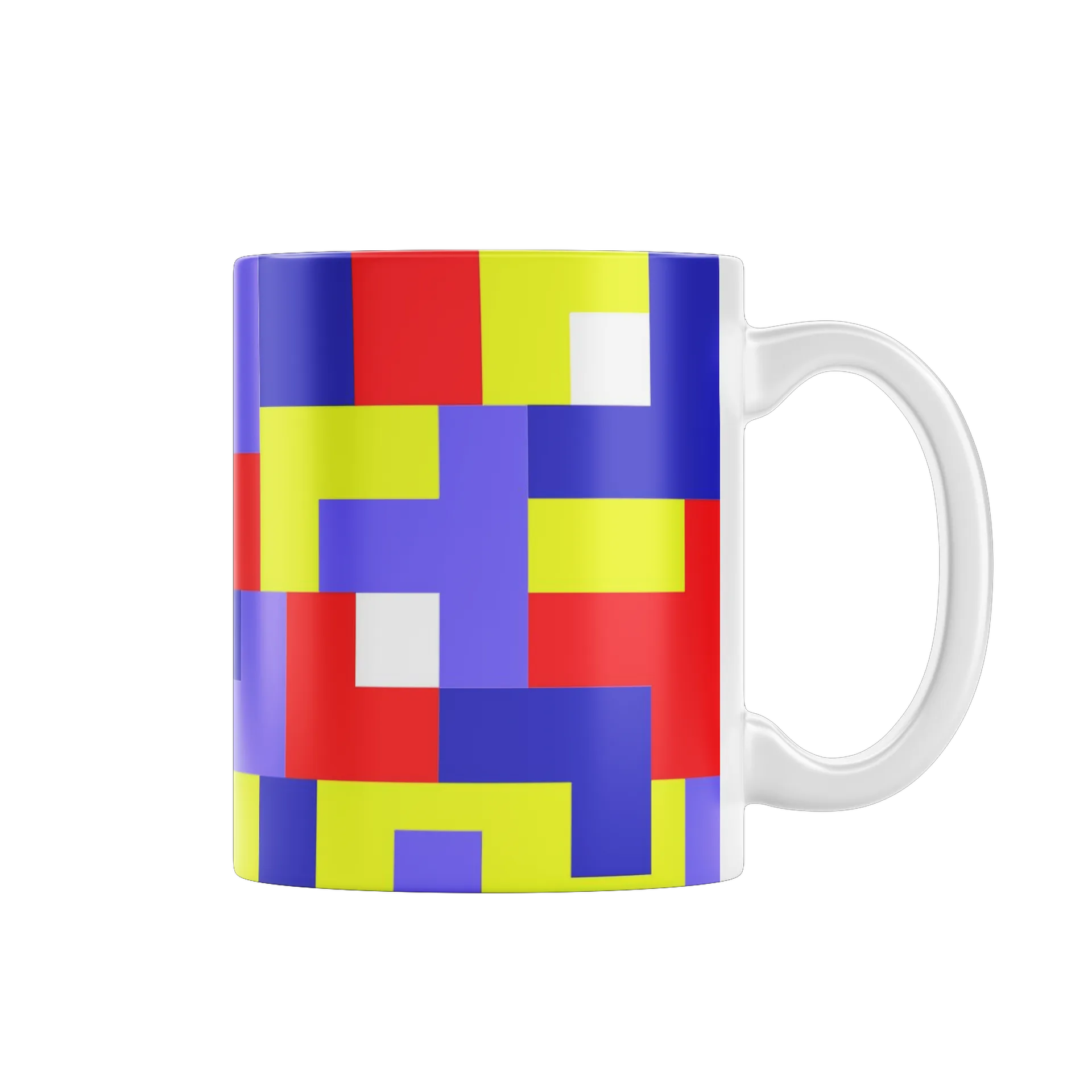 Caneca Porcelana Abstrata Color Blocks 325ml - Imagem 1
