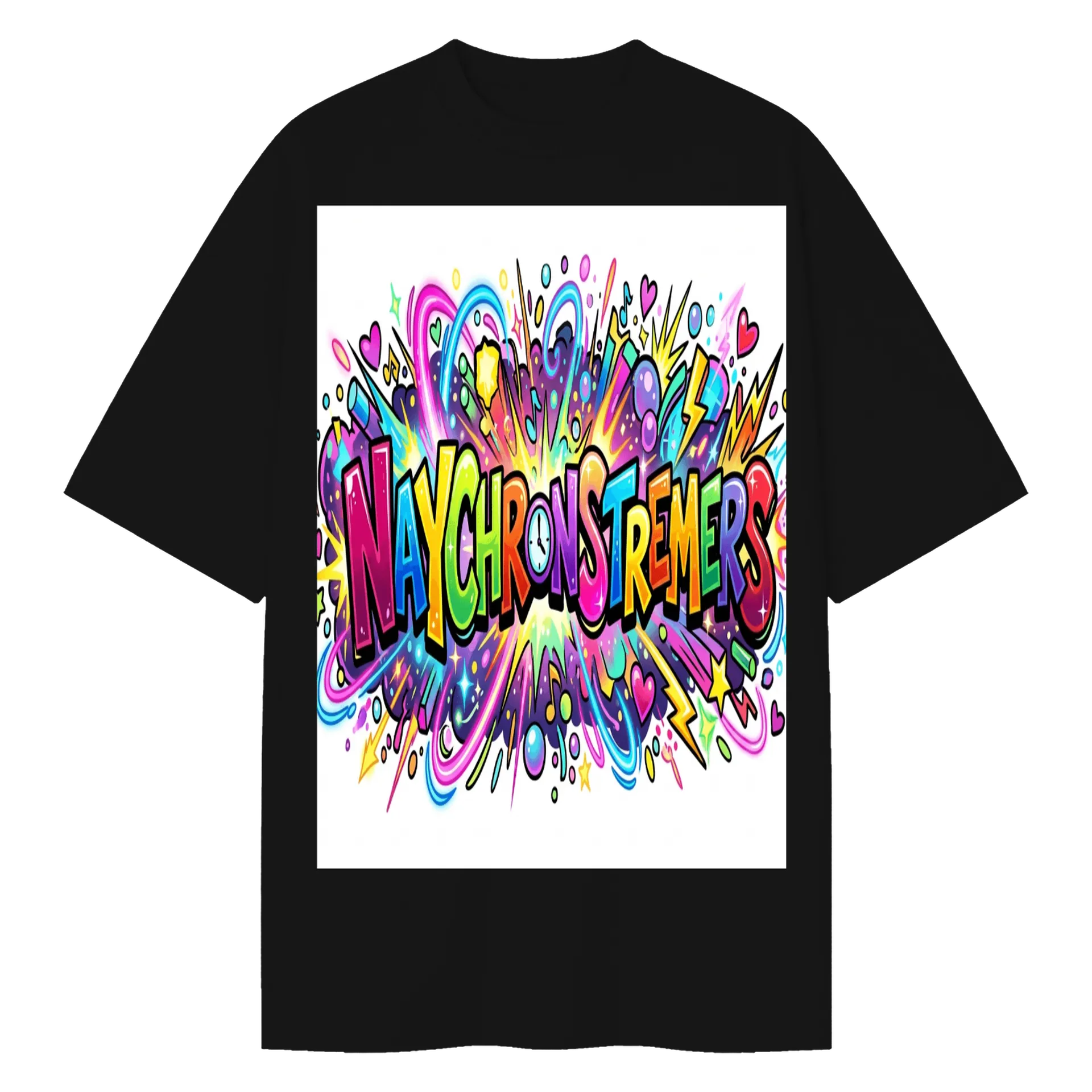 Camiseta Oversized Estampa Tipográfica Nacho Streamers - Imagem 1
