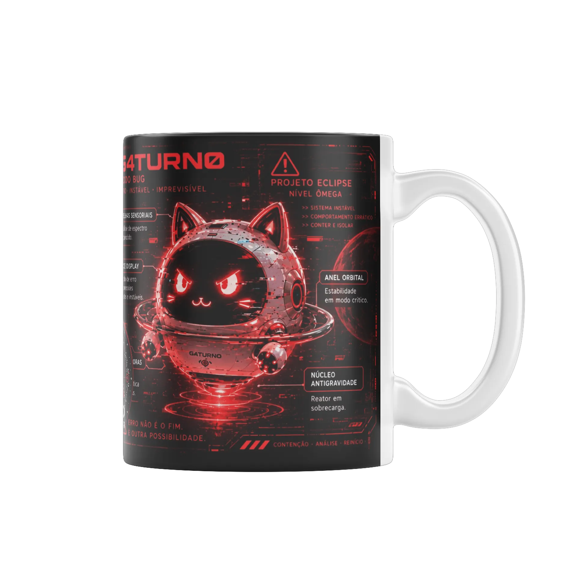 Caneca Porcelana Gaturno Universo Estampa Astronauta 325ml - Imagem 1