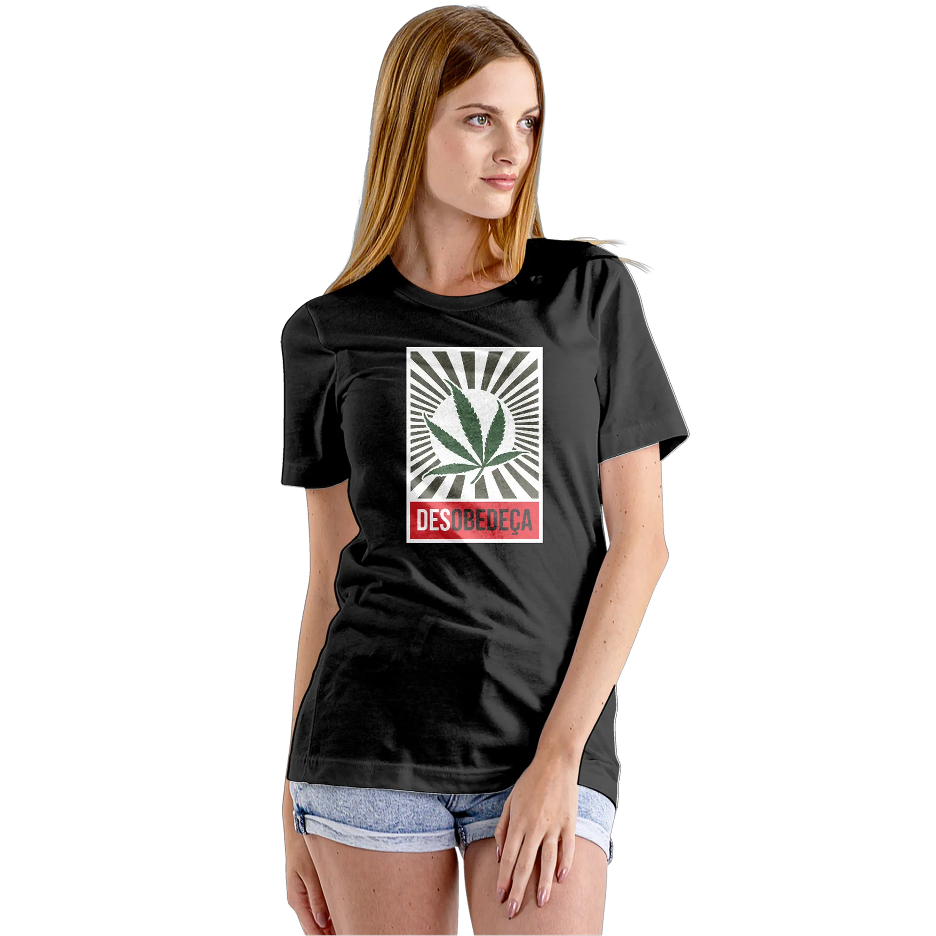 Camiseta Babylook Estampa Desobedeça 100% Algodão - Imagem 5