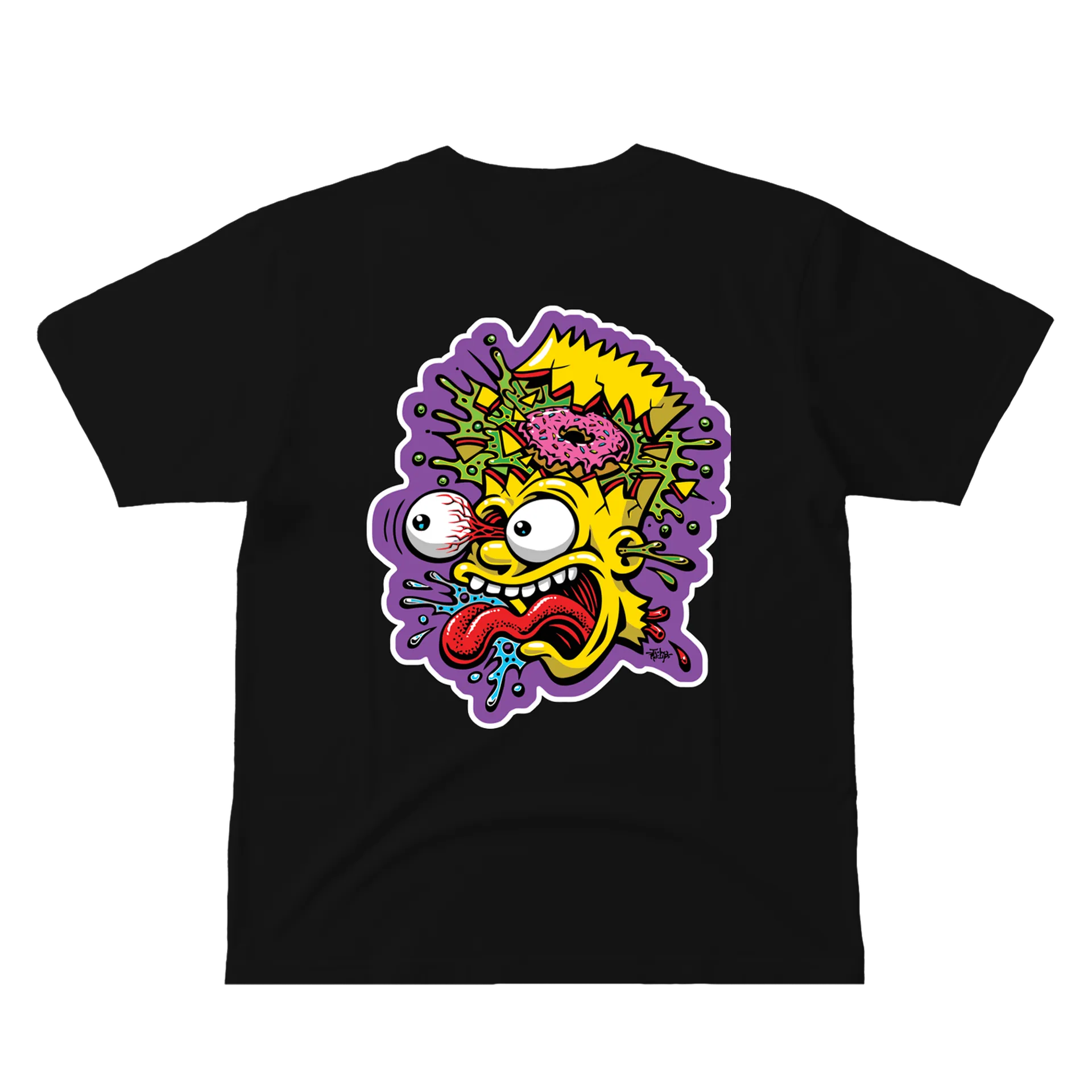 Camiseta Estampa Cabeça Explosiva Com Donut 100% Algodão - Imagem 3