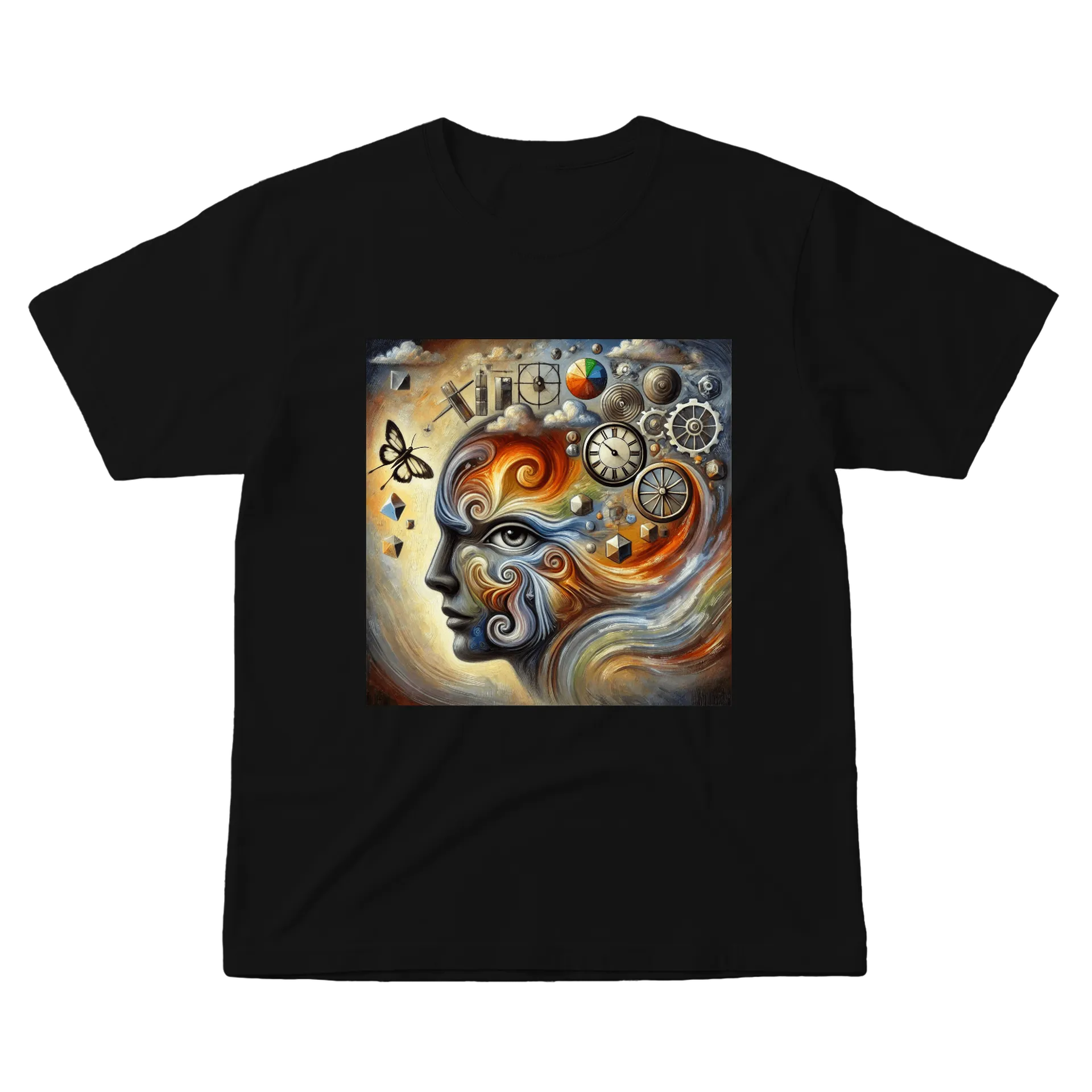 Camiseta Arte Abstrata Cores Quentes 100% Algodão - Imagem 1