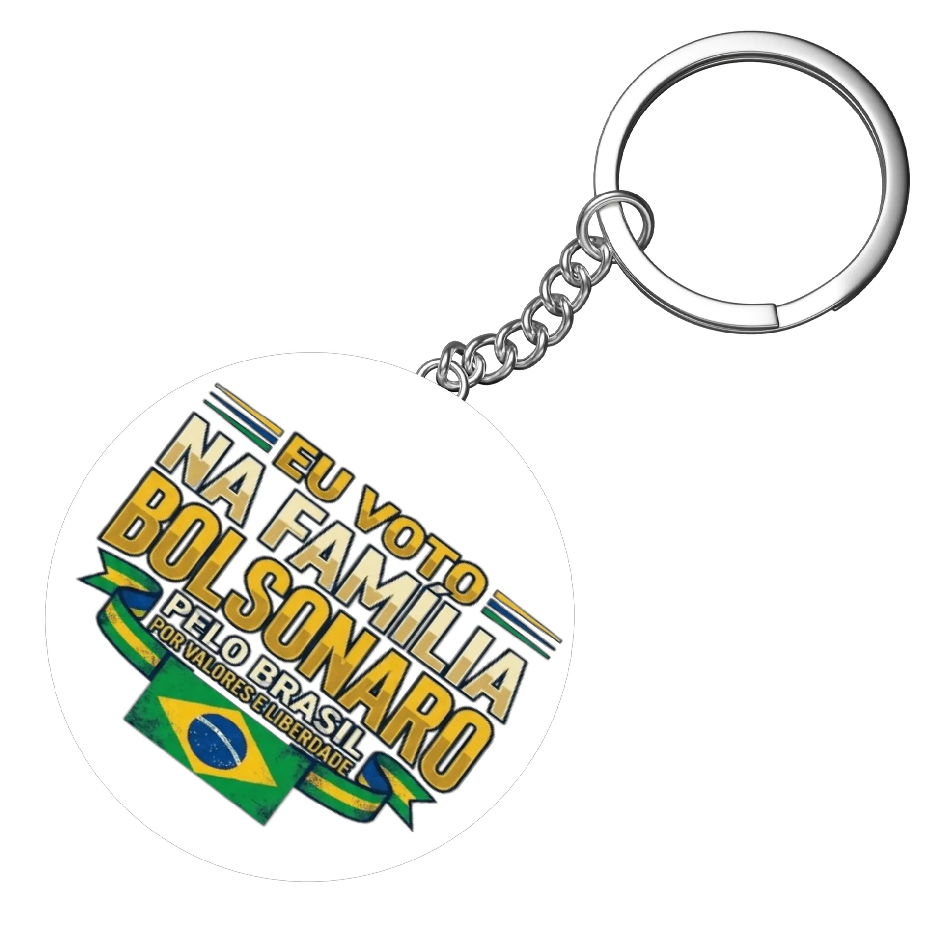 Chaveiro MDF Estampa Eu Voto na Família Bolsonaro - Imagem 4