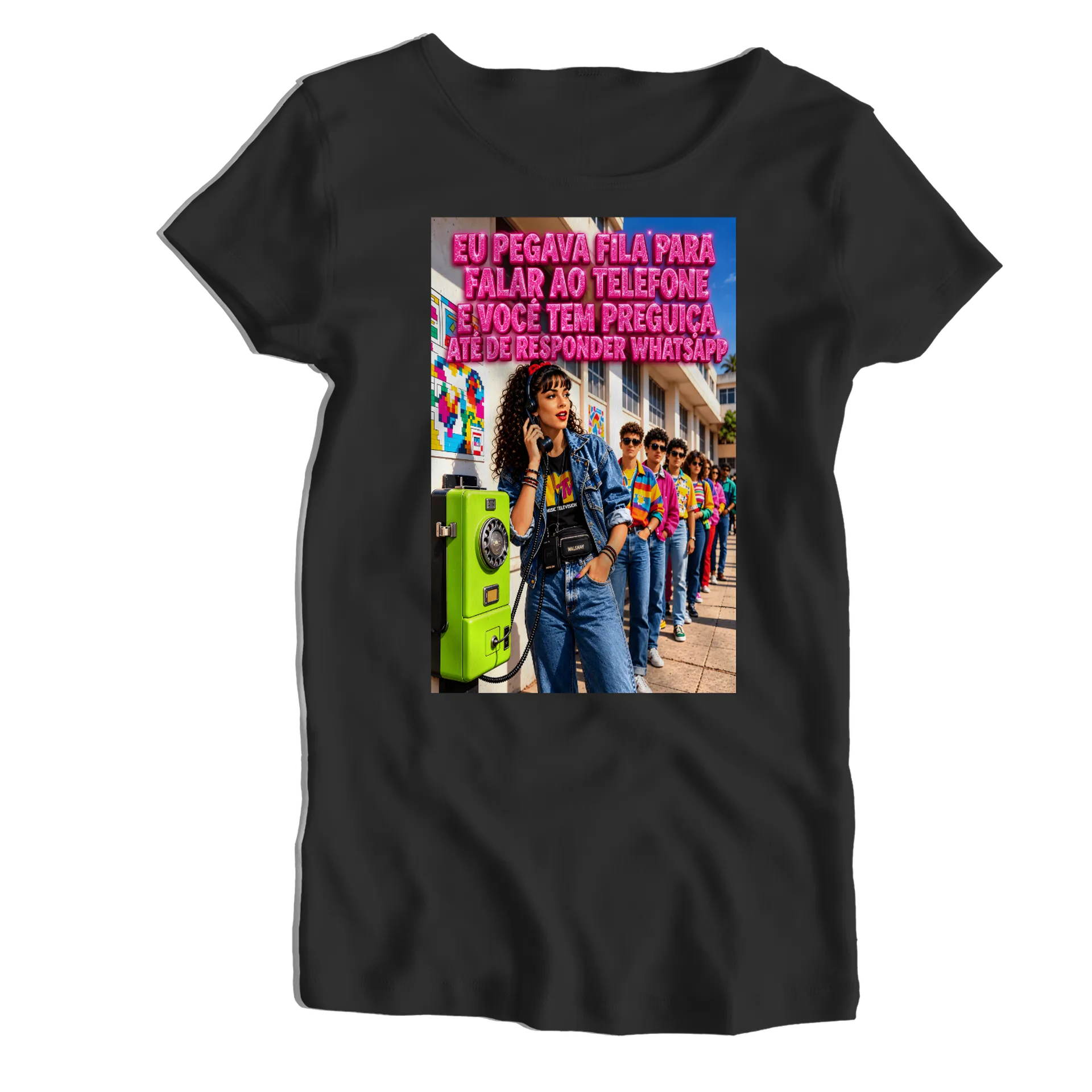 Camiseta Babylook Estampa Fábrica Neon 100% Algodão - Imagem 1