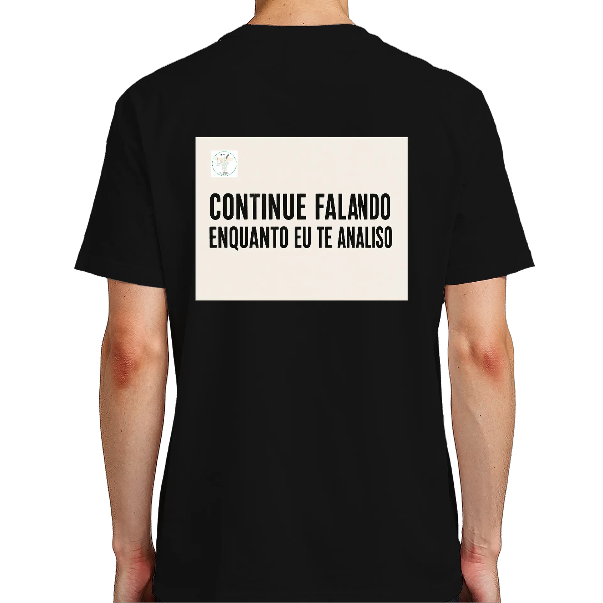 Camiseta Frase Continue Falando 100% Algodão Preto - Imagem 7