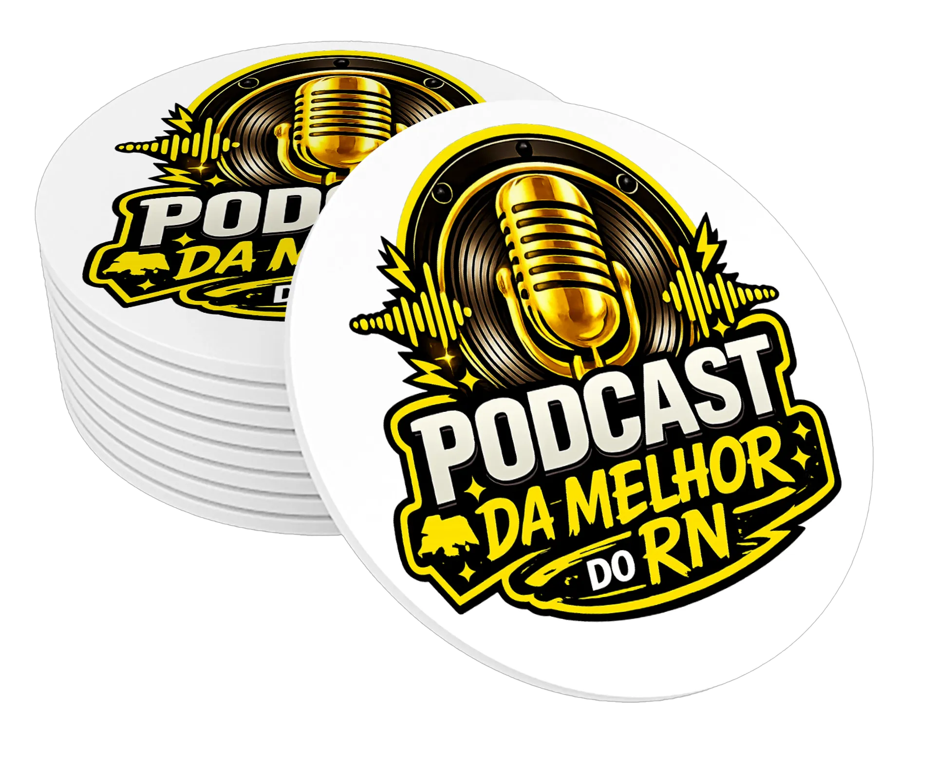 Porta-copos personalizado de PODCAST DA MELHOR DO RN