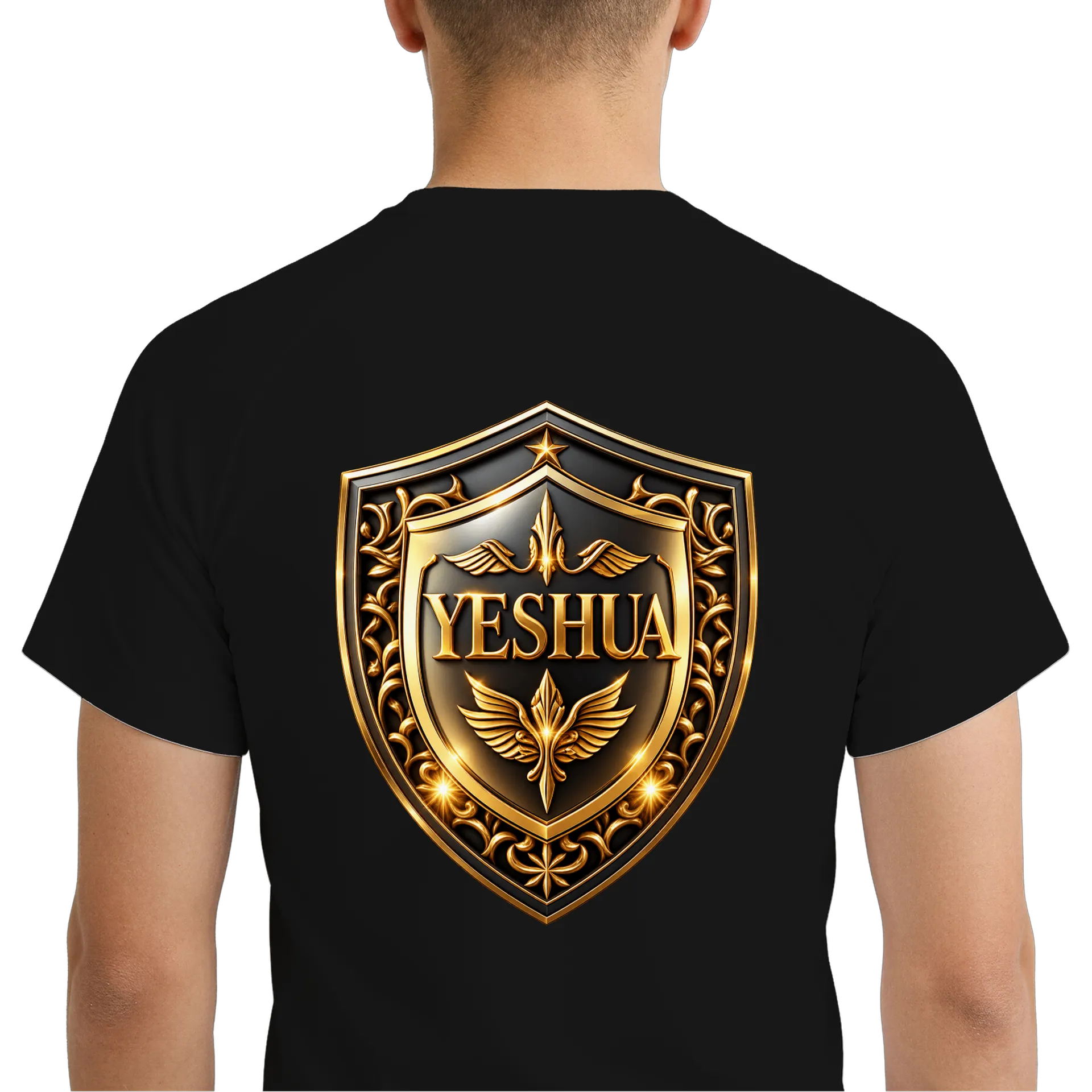 Camiseta Dry Fit Escudo Yeshua Dourado e Preto Unissex - Imagem 6