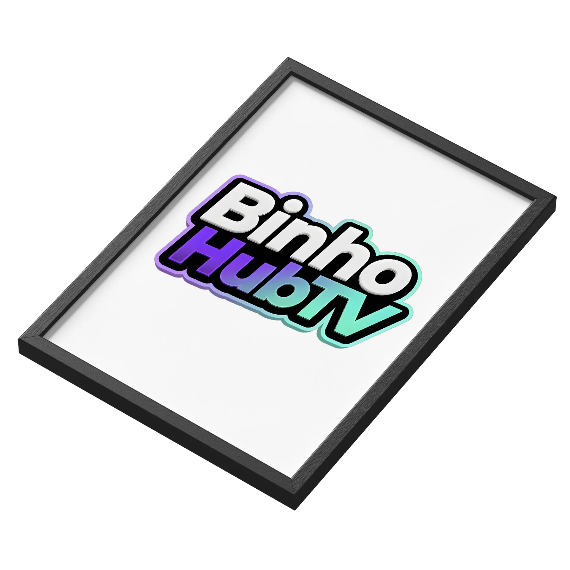 Quadro Tipográfico Binho HubTV Roxo e Verde A3 - Imagem 3