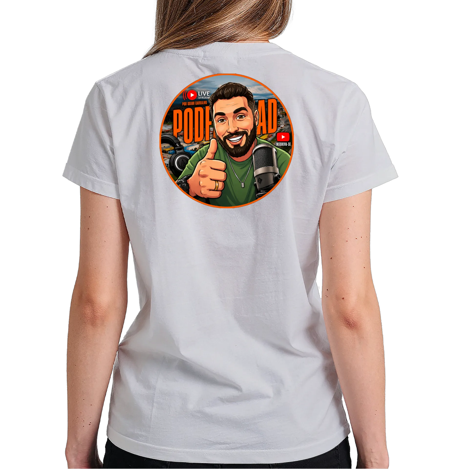 Camiseta Caricatura de Youtuber Colorido 100% Algodão - Imagem 6