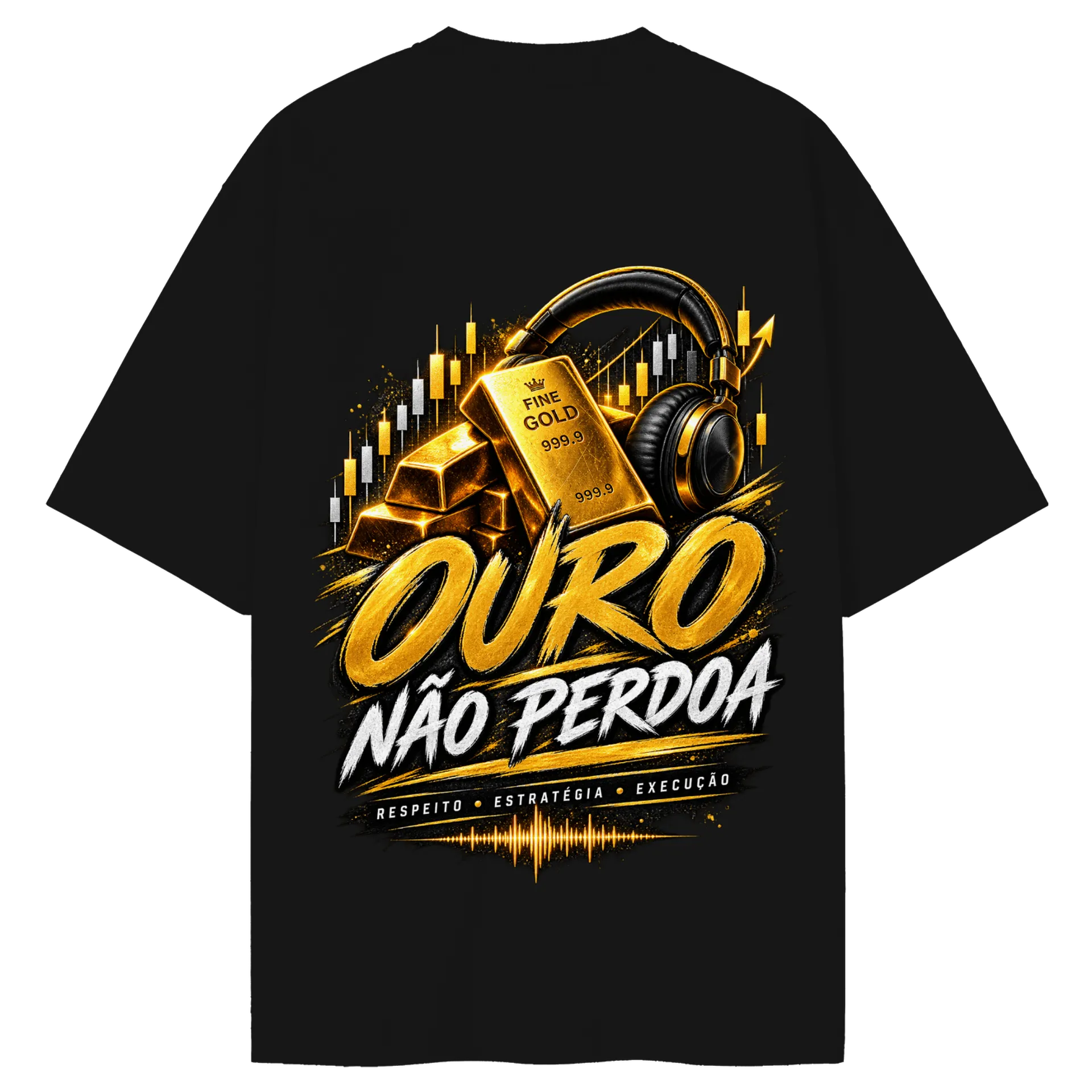 Camiseta Oversized Ouro Não Perdoa Preto - Imagem 2