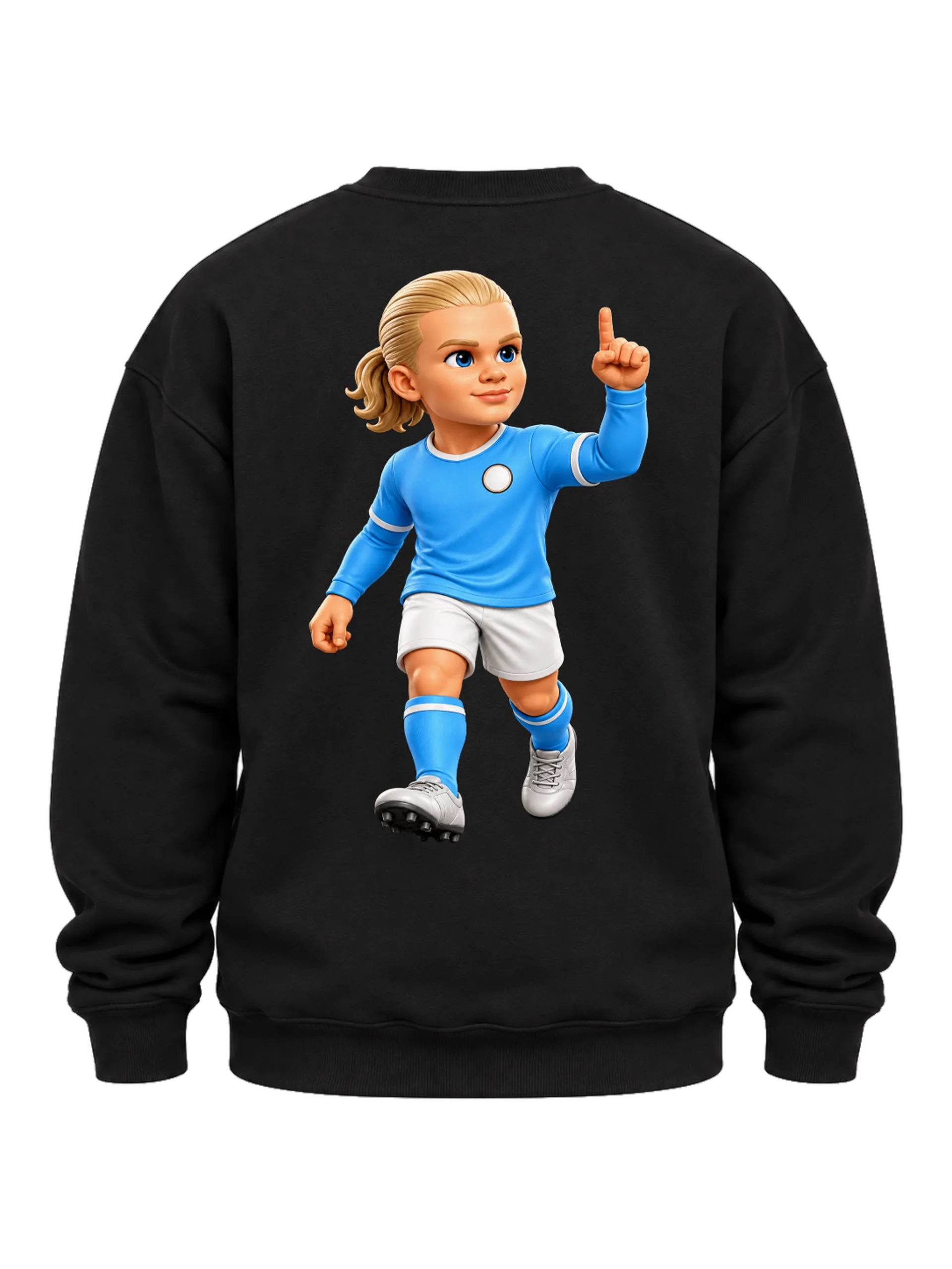 Suéter Moletom Jogadora de Futebol Estilo Cartoon Preto - Imagem 6