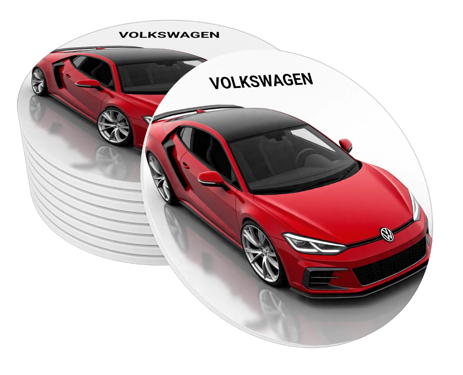 Porta-copo MDF Carro Vermelho Estampa Viagem - Imagem 1