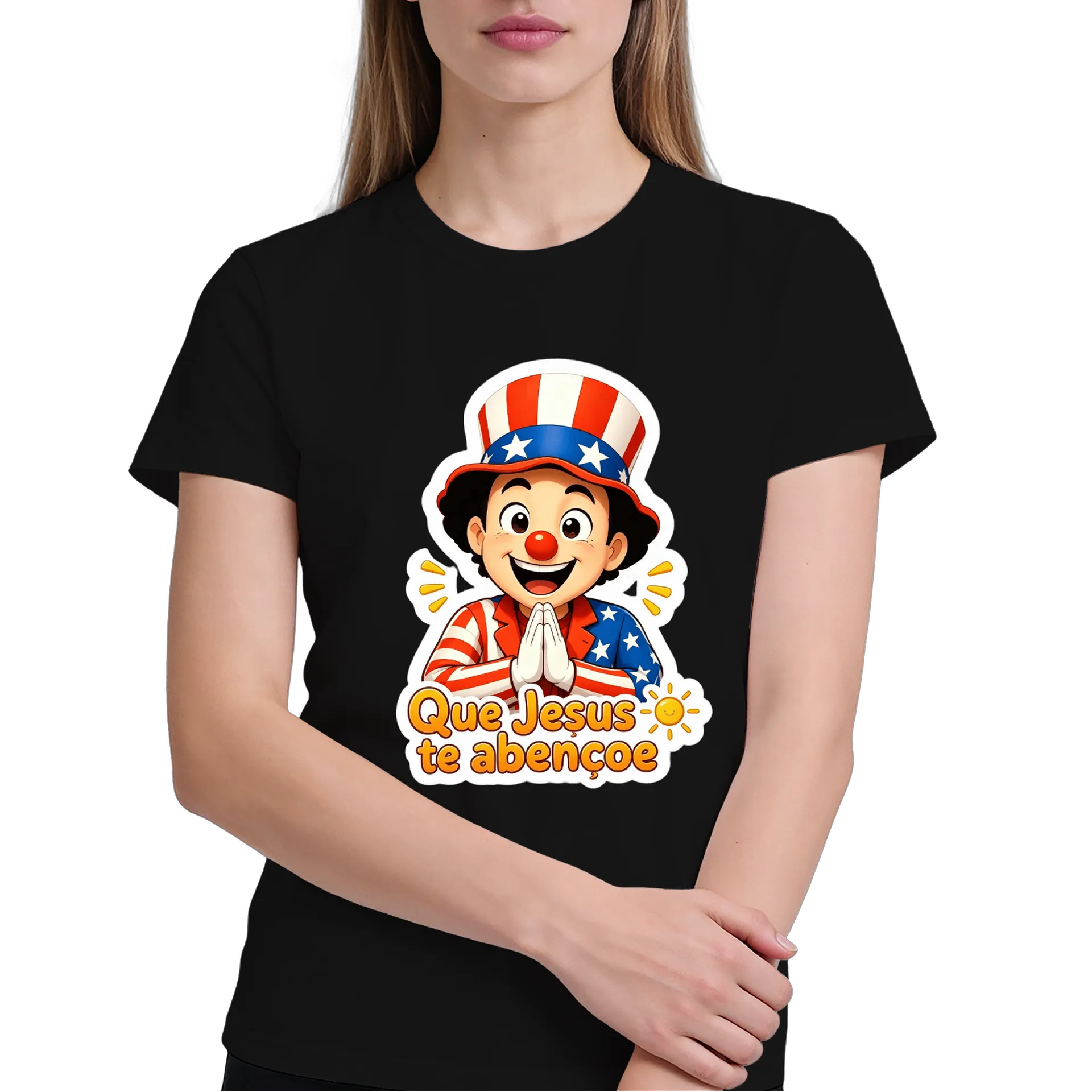 Camiseta Palhacinho Maravilha 100% Algodão Preto - Imagem 4