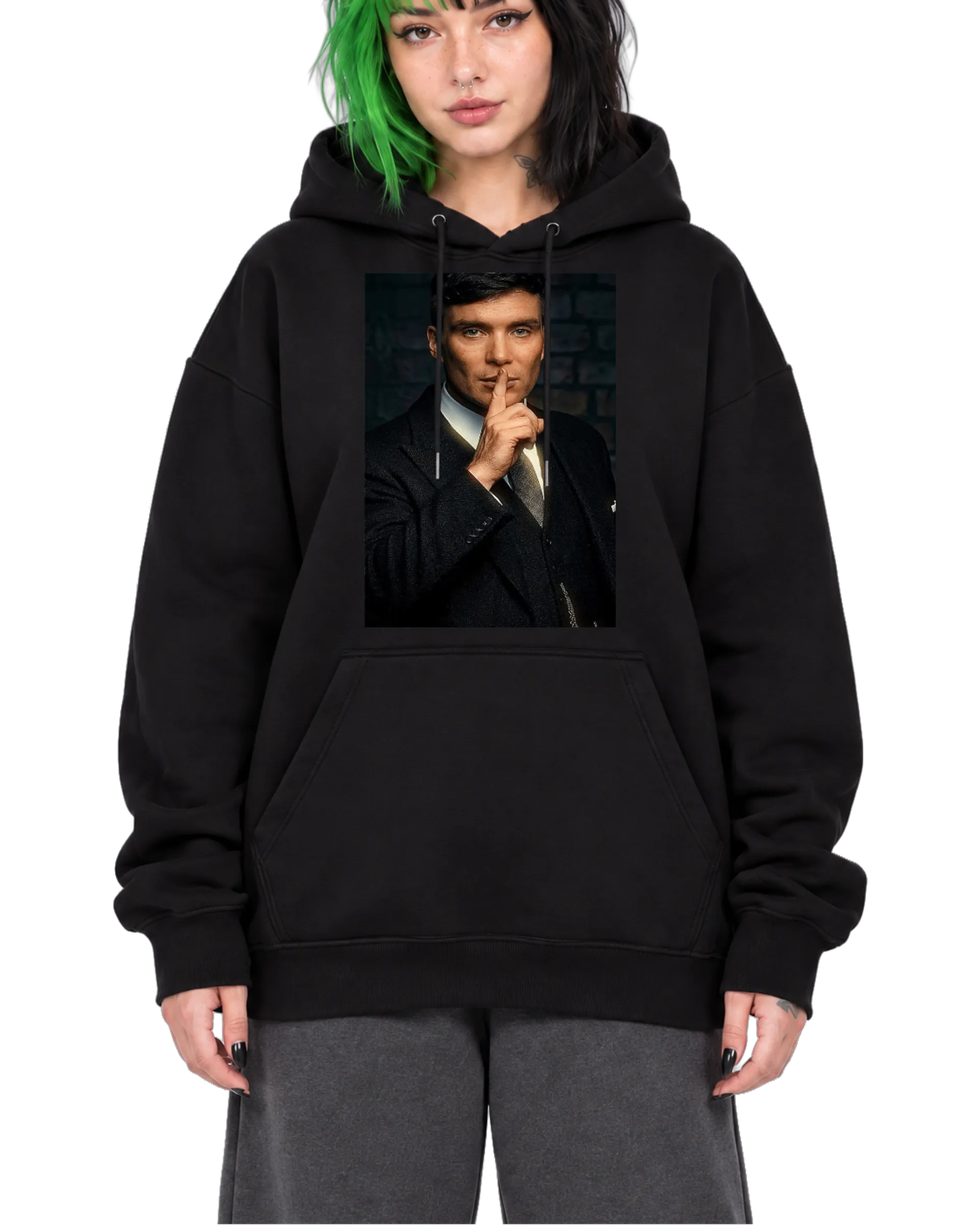 Blusa Moletom Canguru Retrato Realista Homem de Terno - Imagem 1