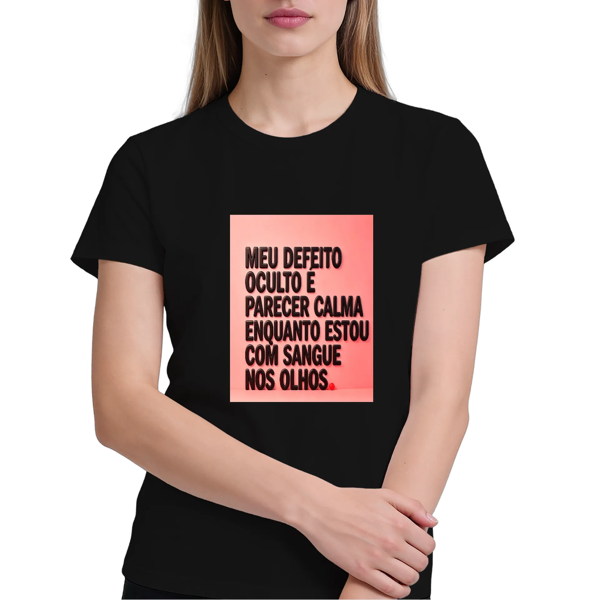Camiseta Estampa Meu Defeito Oculto 100% Algodão - Imagem 3