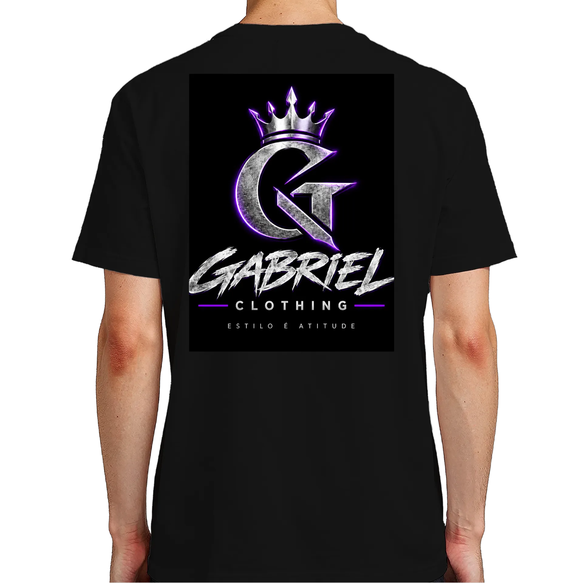 Camiseta Logo Gabriel Coroa Estampa Tipográfica 100% Algodão de Marcio — imagem 6 de 6