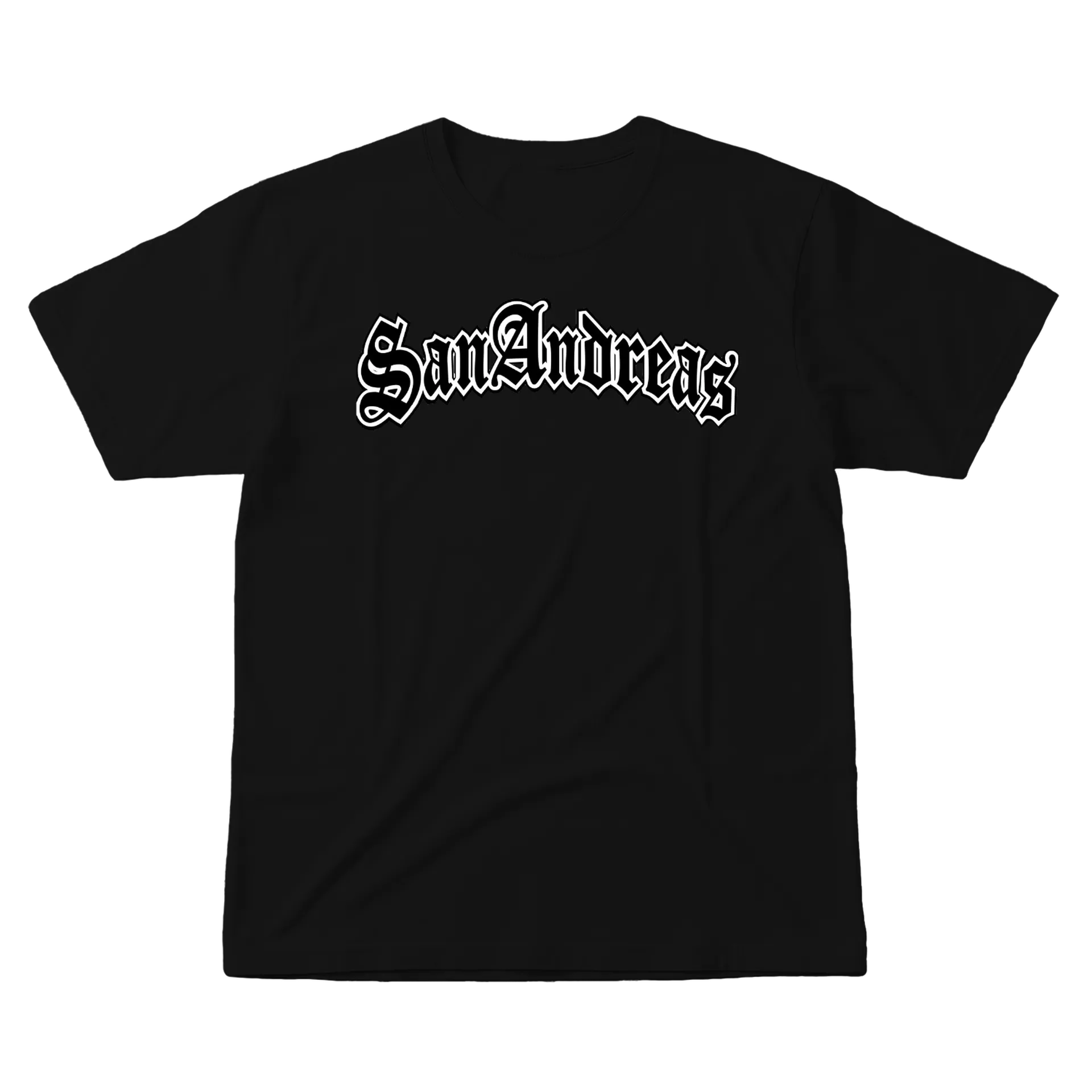 Camiseta Estampa Tipográfica San Andreas 100% Algodão - Imagem 1