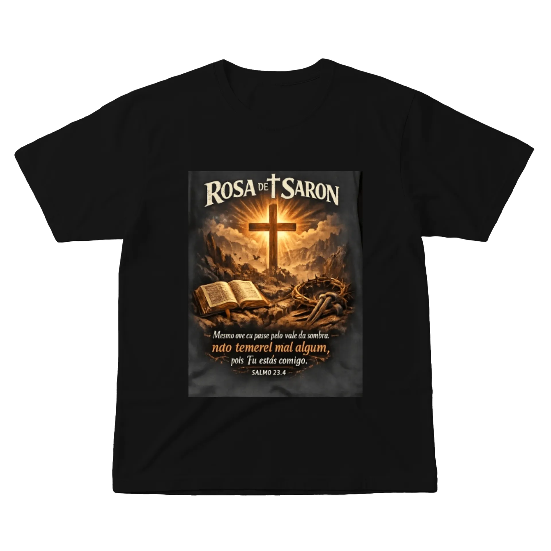 Camiseta Rosa de Saron 100% Algodão de HUGO GOES 