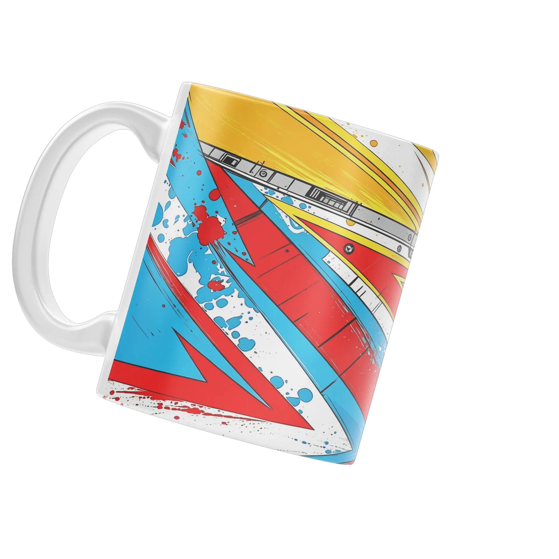 Caneca Pluma Grafite Abstrata 325ml - Imagem 3