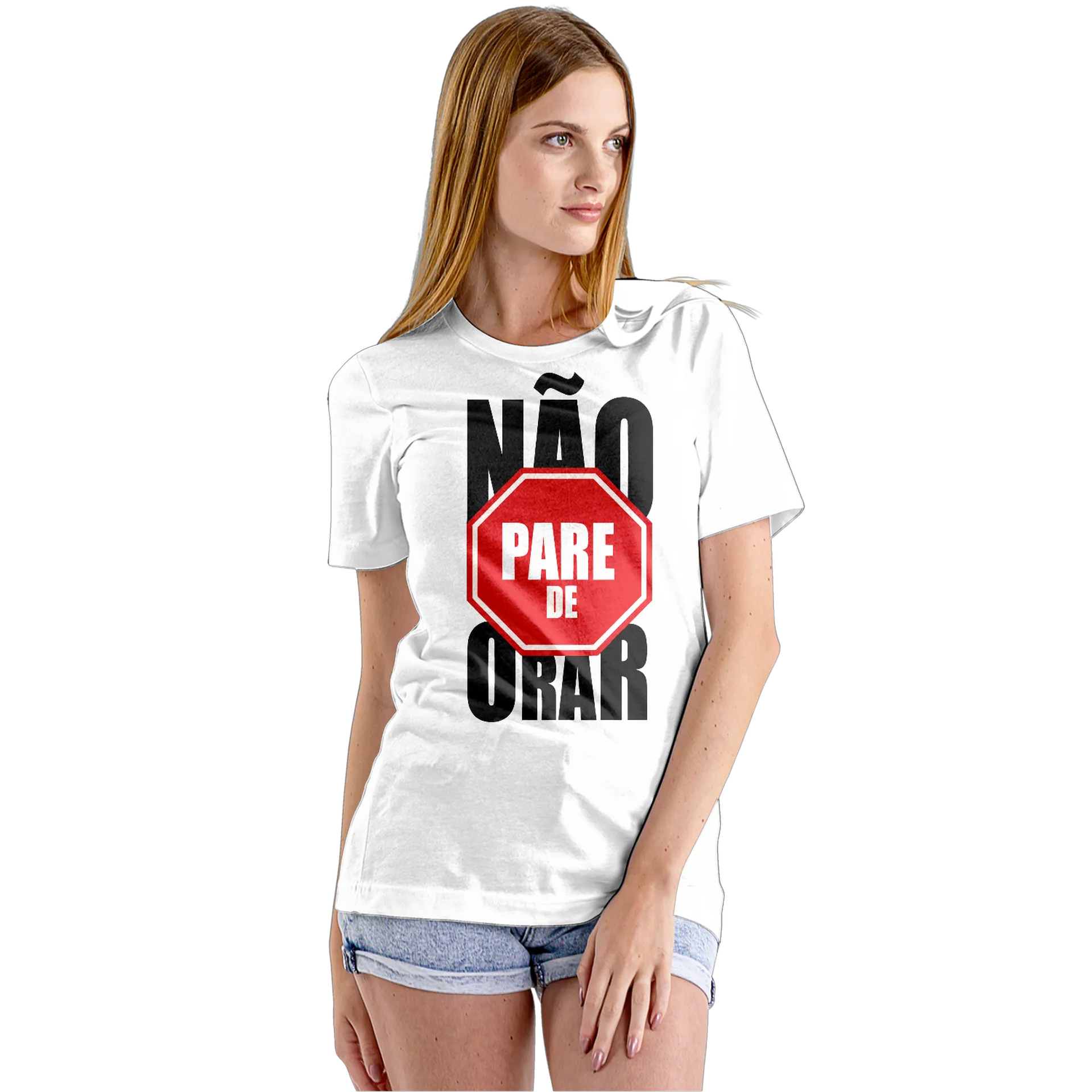 Camiseta Babylook Pare de Estacionar 100% Algodão - Imagem 5