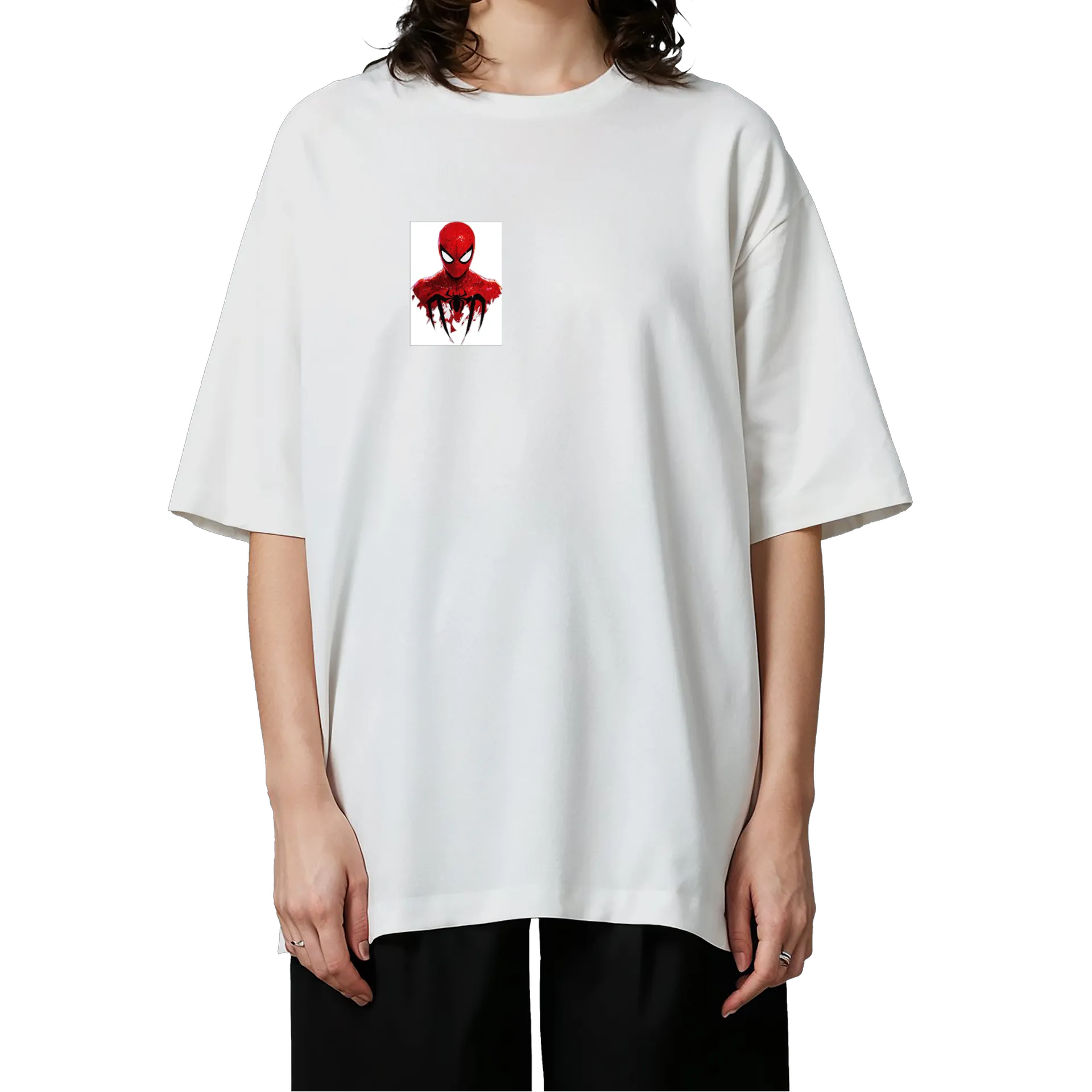 Camiseta Oversized Estampa homem aranha Preto 100% - Imagem 3