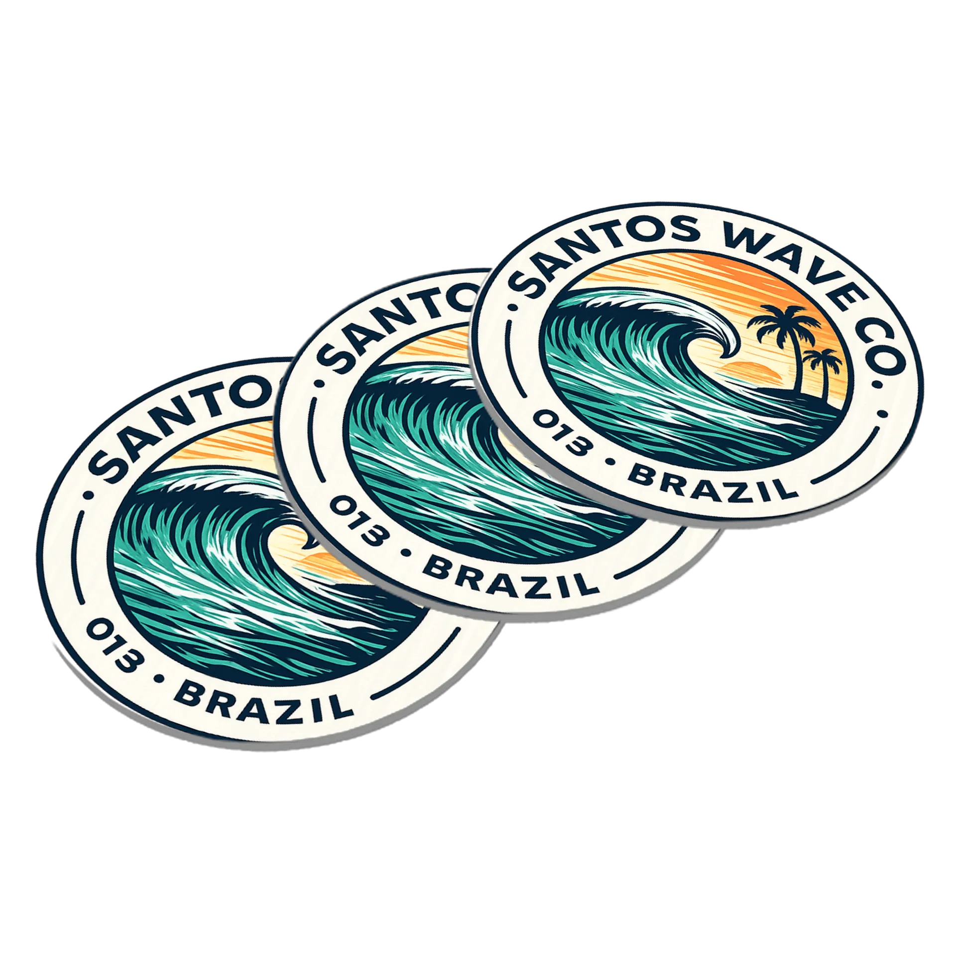 Porta-copo Estampa Praia Surf MDF - Imagem 3
