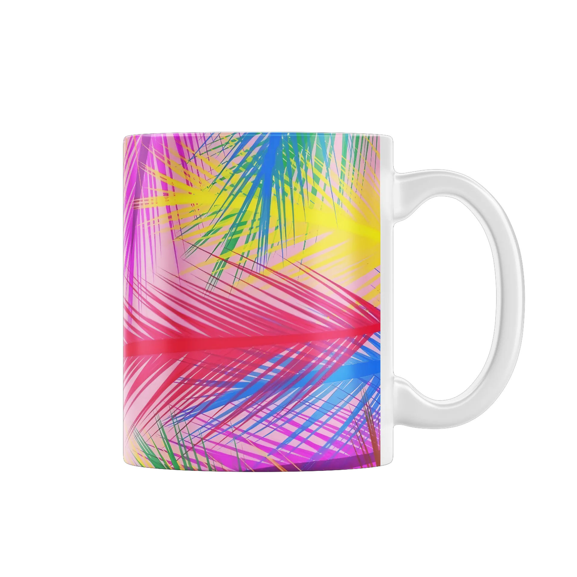 Caneca Porcelana Paleta Tropical Estampa Neon 325ml - Imagem 1