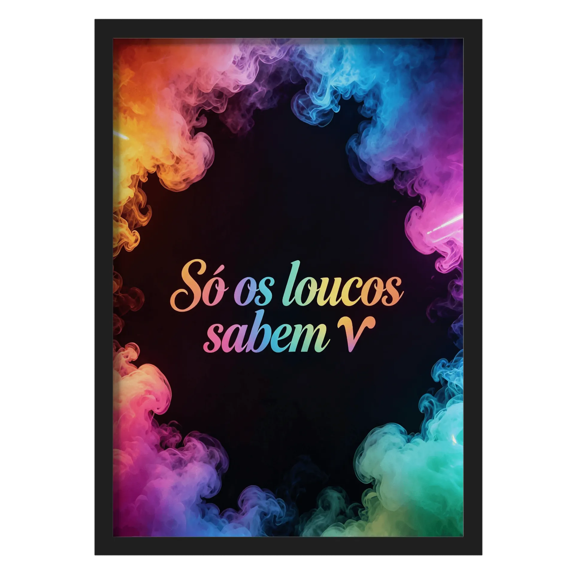 Quadro Frases Colorido Sábios Conhecimento A3 com Vidro - Imagem 1