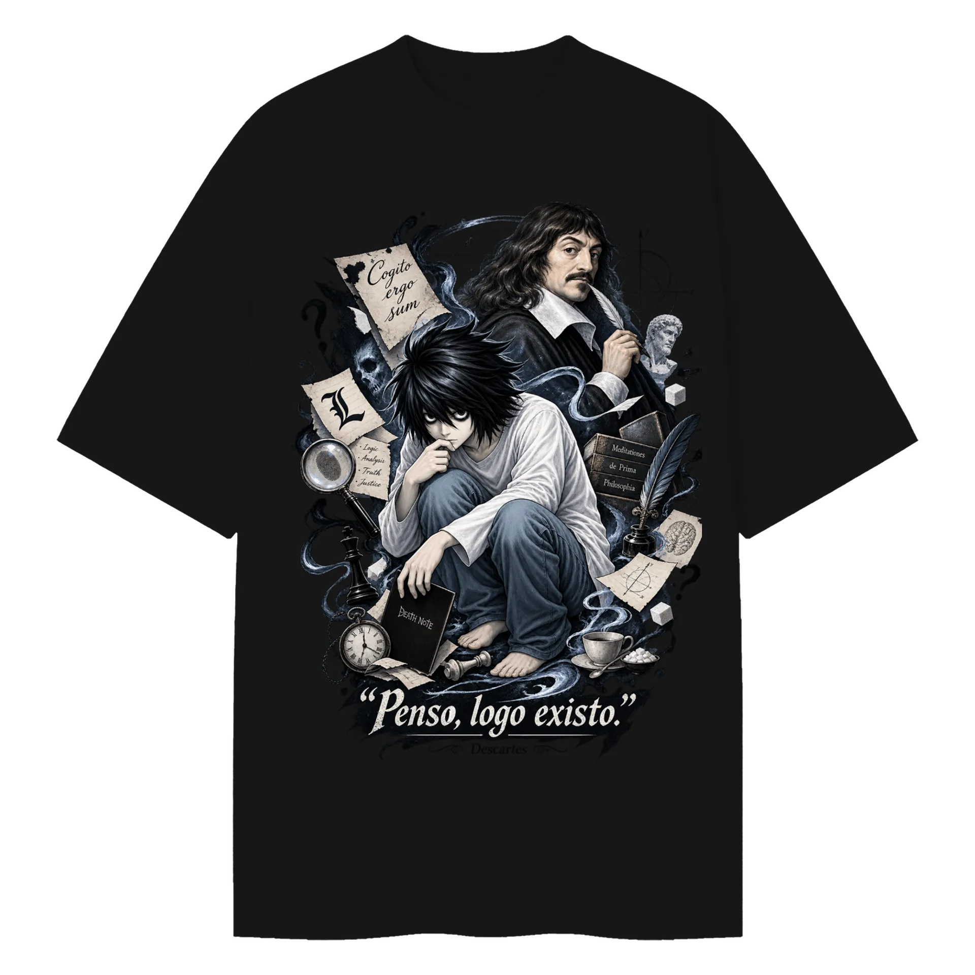 Camiseta Oversized L e Descartes  de Lpandoca — imagem 1 de 6