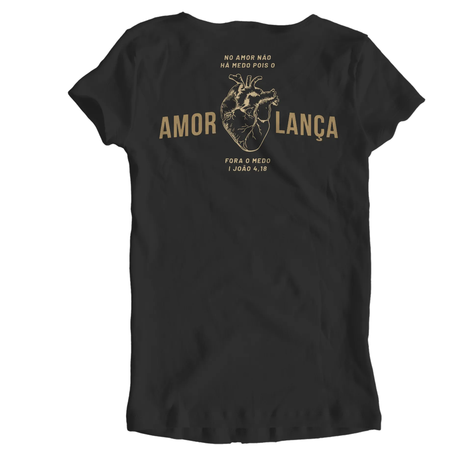 Camiseta Babylook Estampa Tipográfica Amor e Lança 100% de PUBLI UP  — imagem 2 de 5