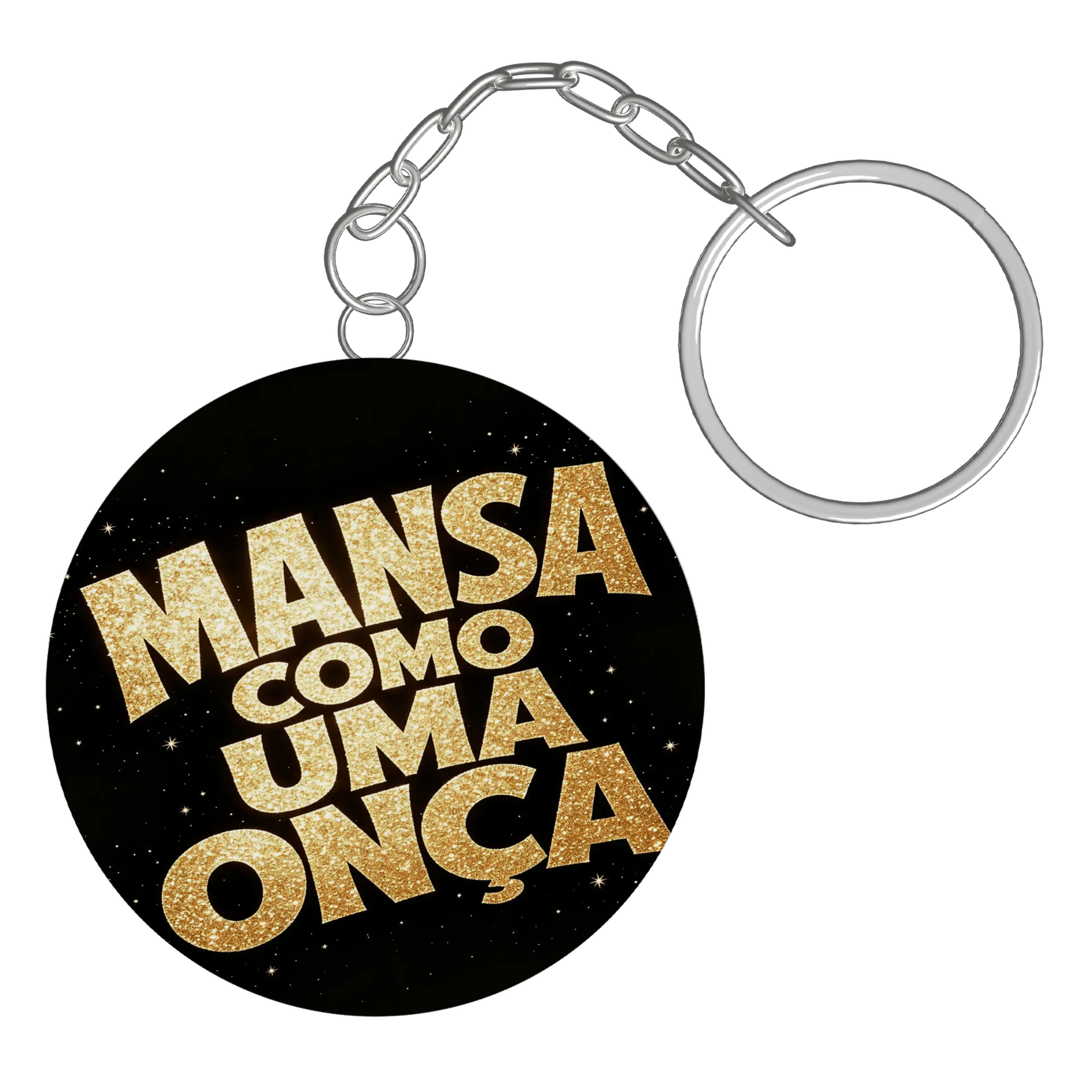 Chaveiro MDF Mensagem Promocional Ouro Glitter - Imagem 3