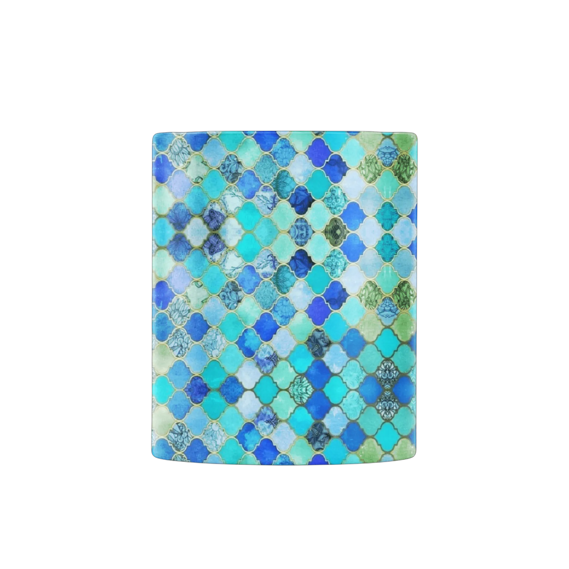 Caneca Porcelana Estampa Mosaic Azul Turquesa 325ml - Imagem 2