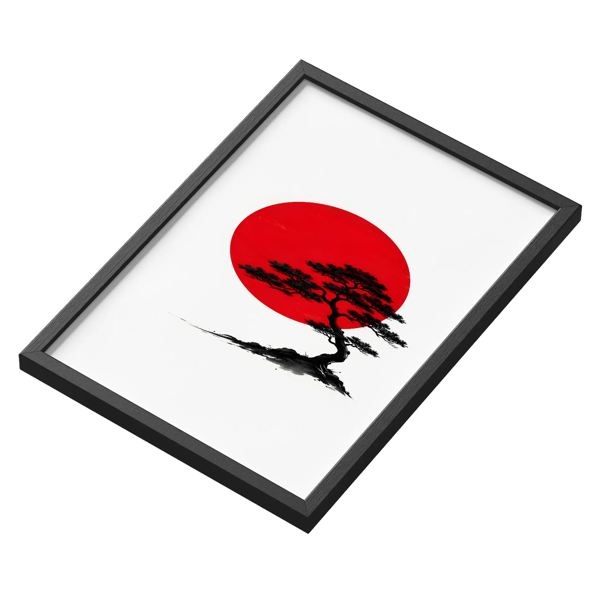 Quadro Silhueta de Bonsai Vermelho A3 com Vidro MDF e Vidro de Gameon19 — imagem 3 de 3
