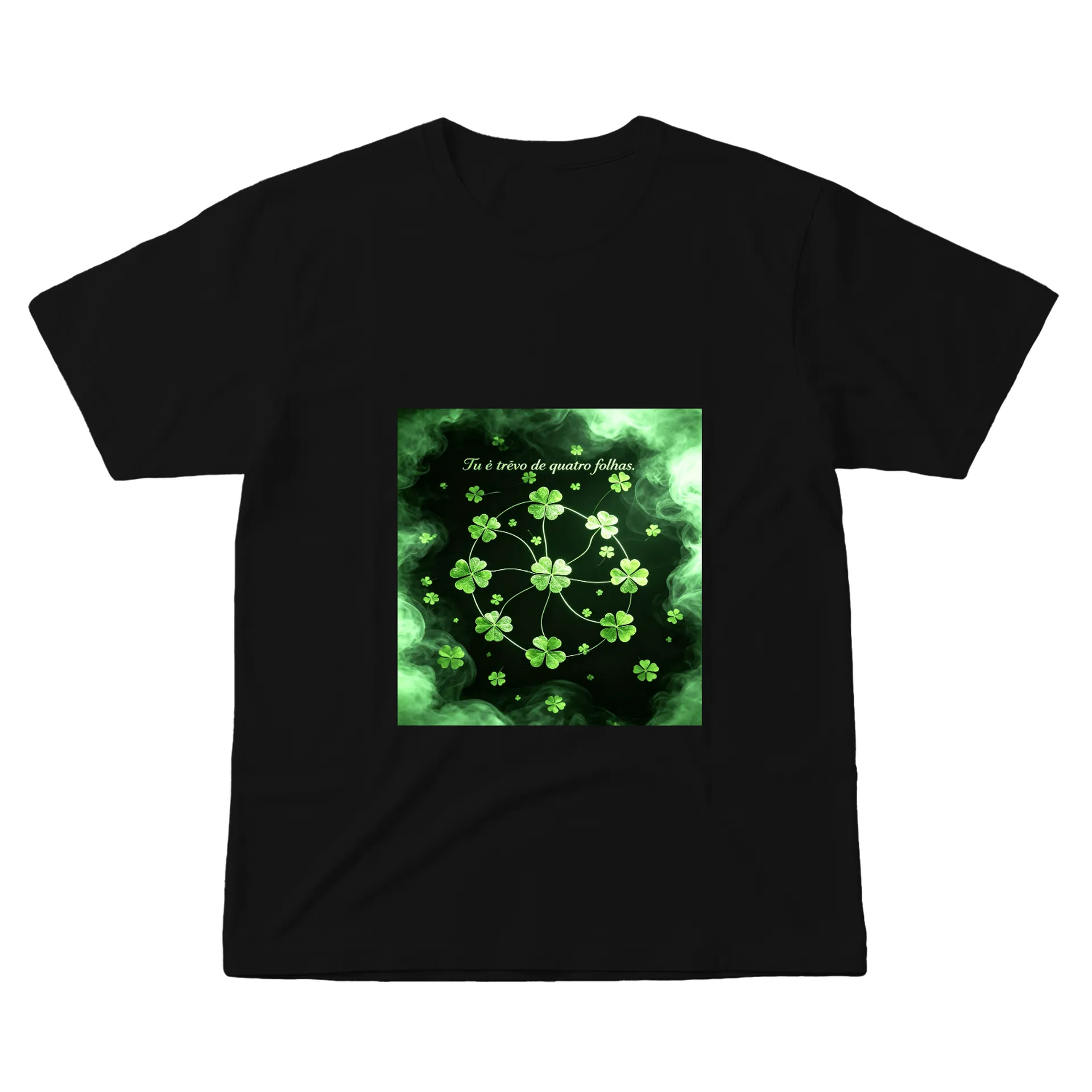 Camiseta Quatro Folhas Verde 100% Algodão - Imagem 1