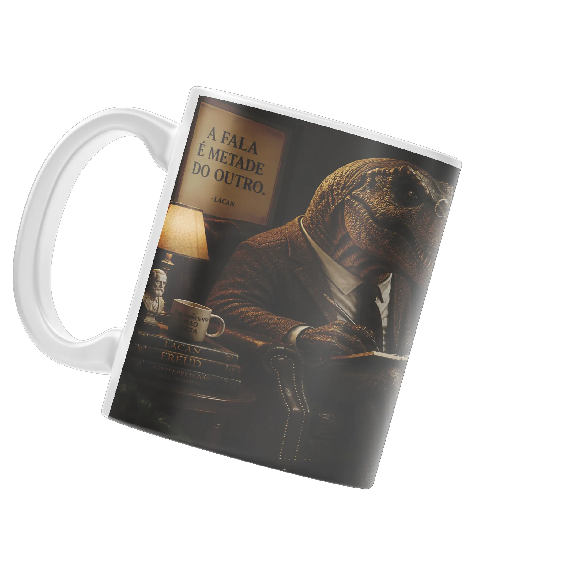 Caneca Porcelana Dinossauro Psicólogo 325ml - Imagem 3