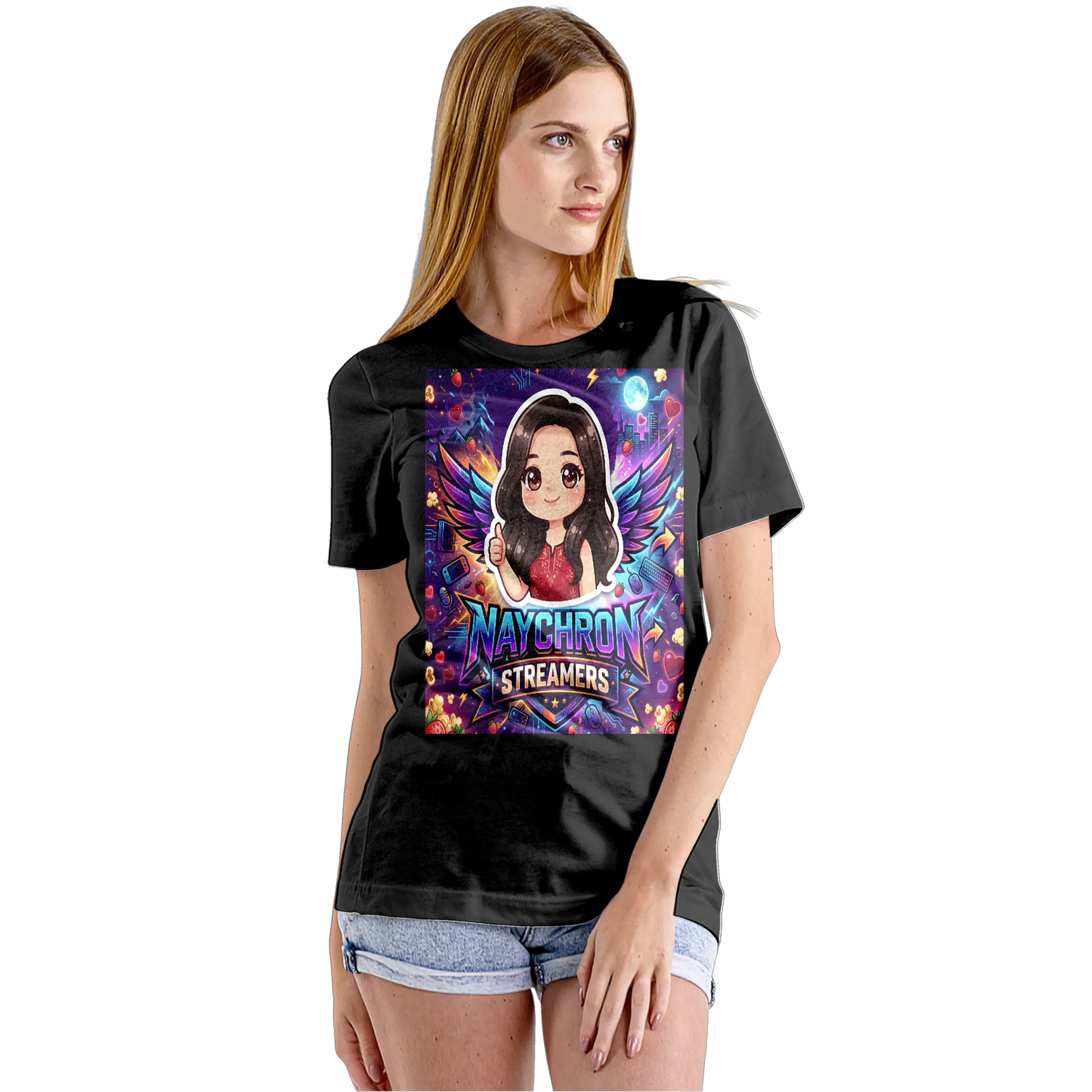 Camiseta Babylook Naychron Streamers Estampa Cartoon 100% - Imagem 5