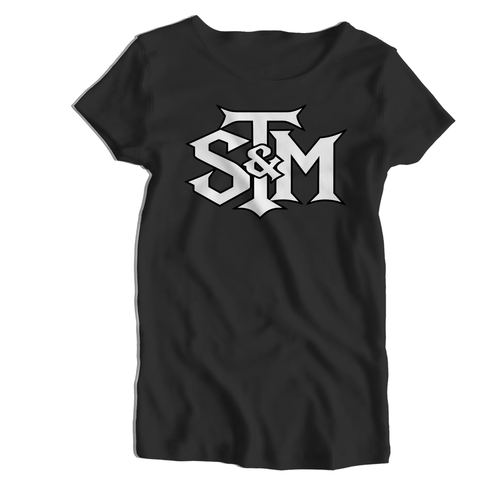 Camiseta Babylook Estampa Tipográfica STM Preto 100% Algodão - Imagem 1